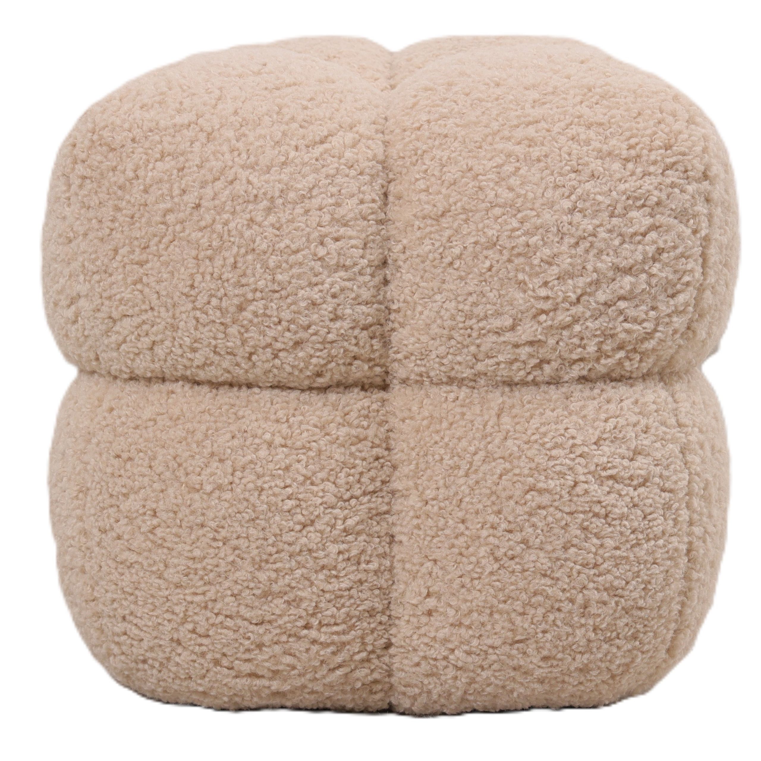 Retro Sitzbank Teddy Bouclé in beige 160 cm