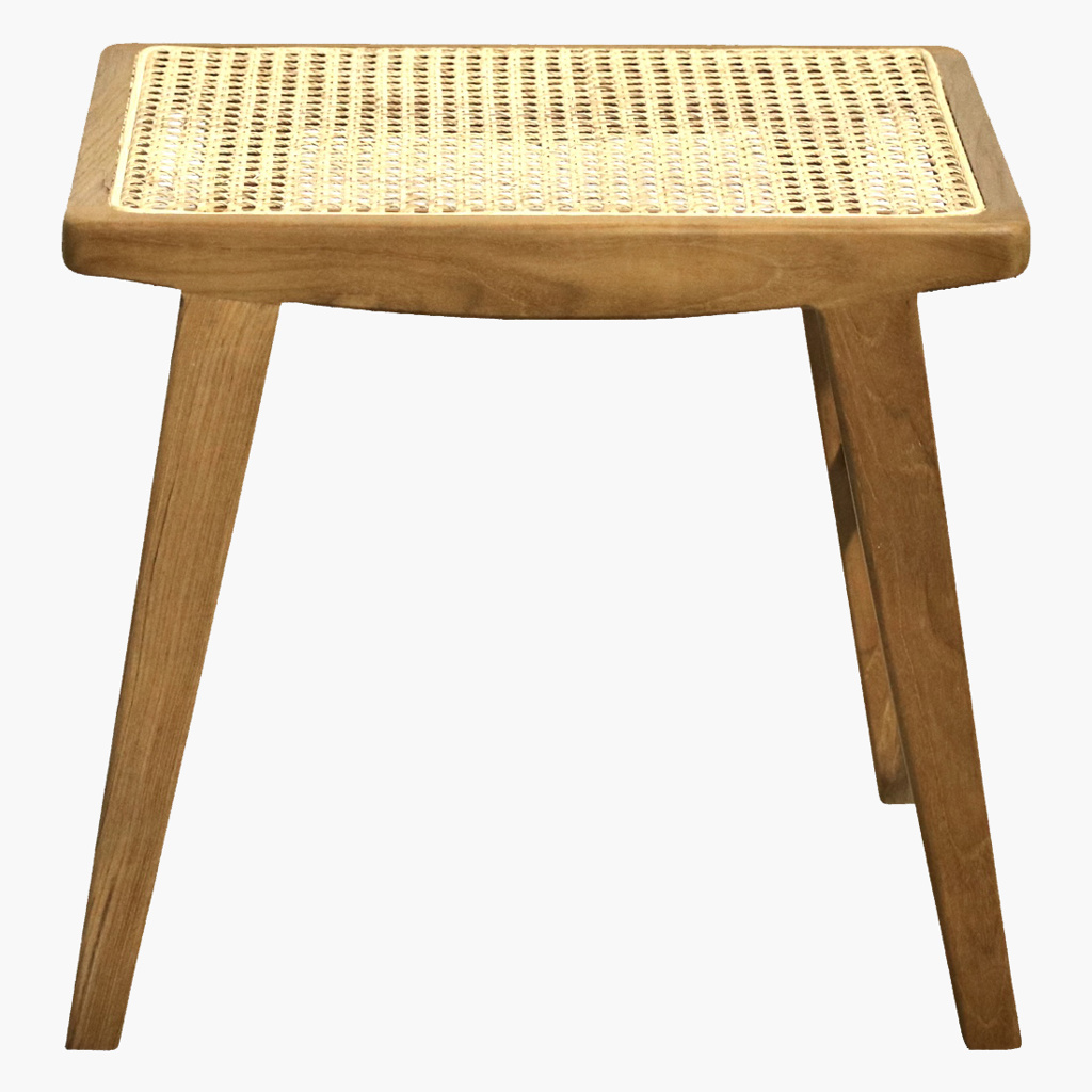 Hocker Nova Teak Rattan Wiener Geflecht
