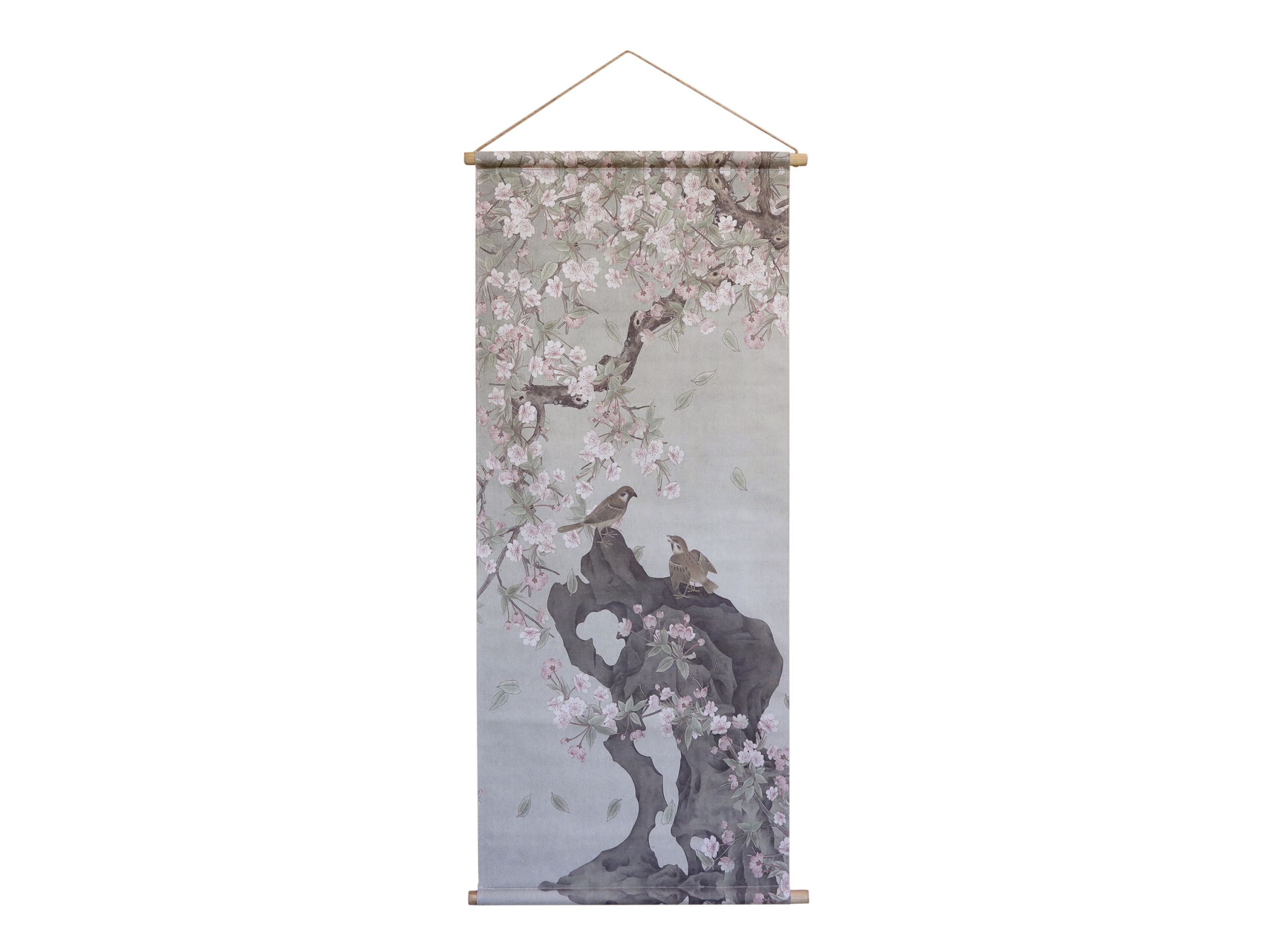 Vintage Leinwandbild Kirschblüten Japanischer Blumendruck 150/65