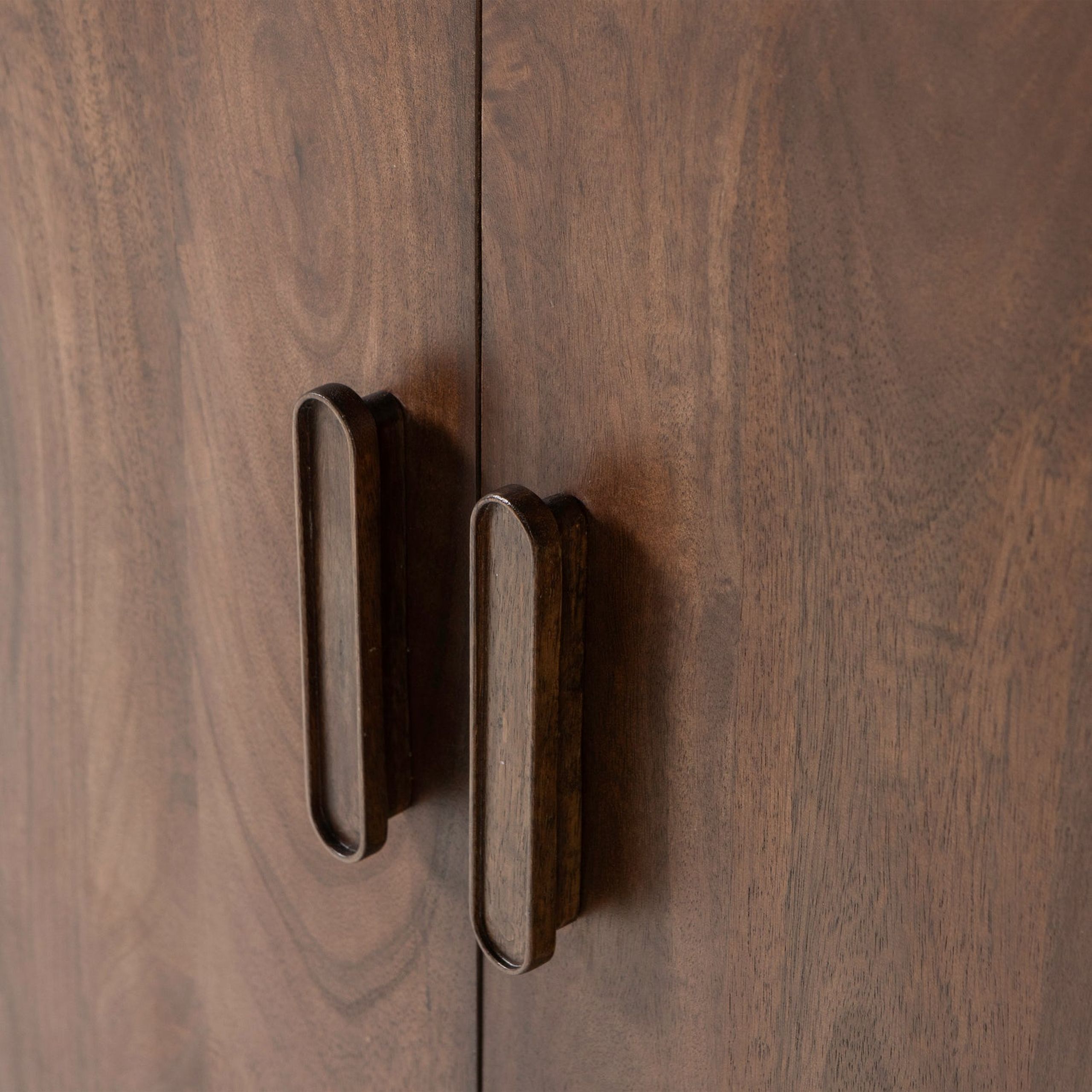 Retro Kleiderschrank Wäscheschrank Liya Mangoholz 2 Türen 1 Schublade