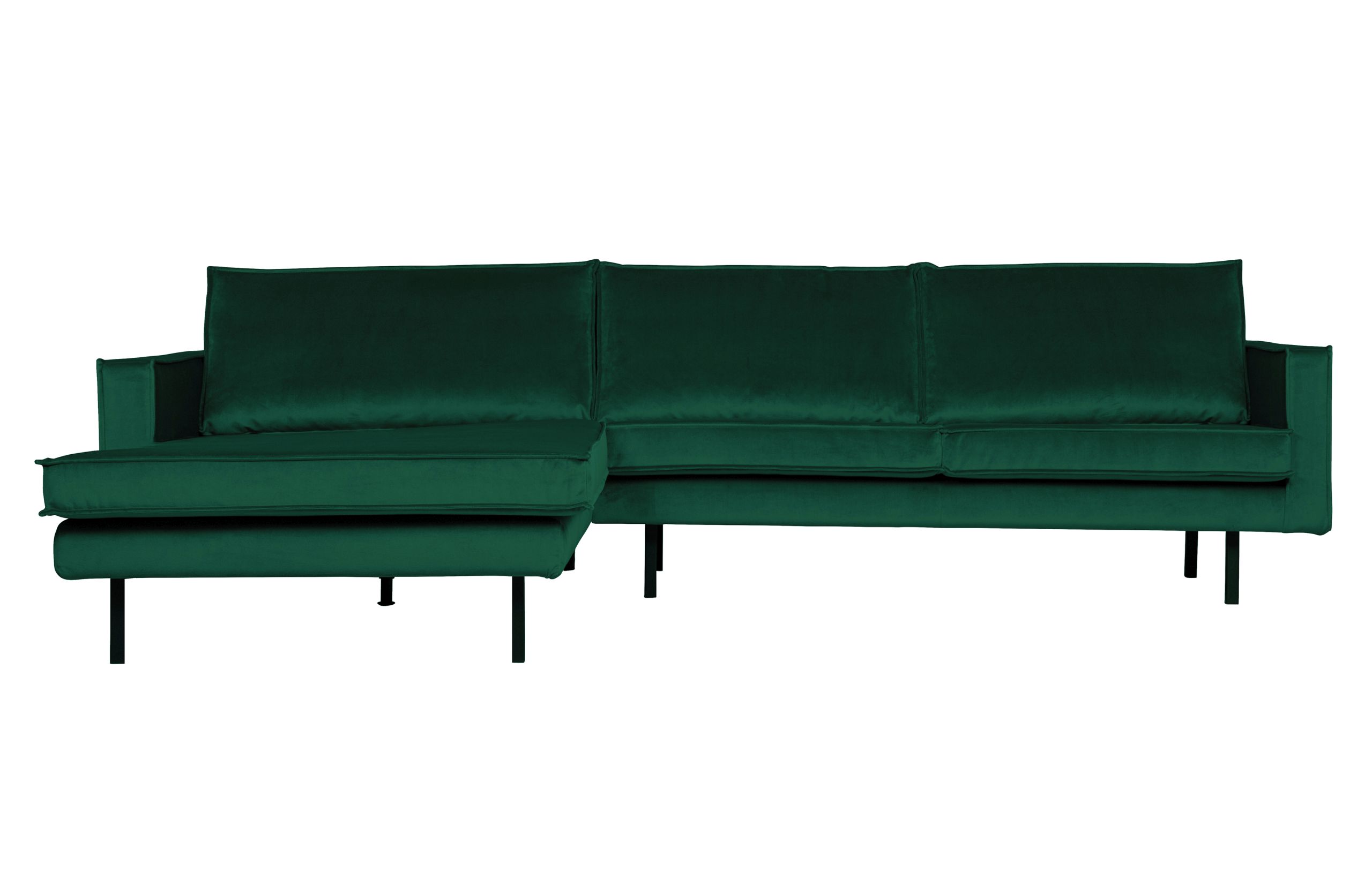 8714713104864 Retro Ecksofa Samt Rodeo 3-Sitzer Rechts oder Links 300/160 Grüner Wald Links
