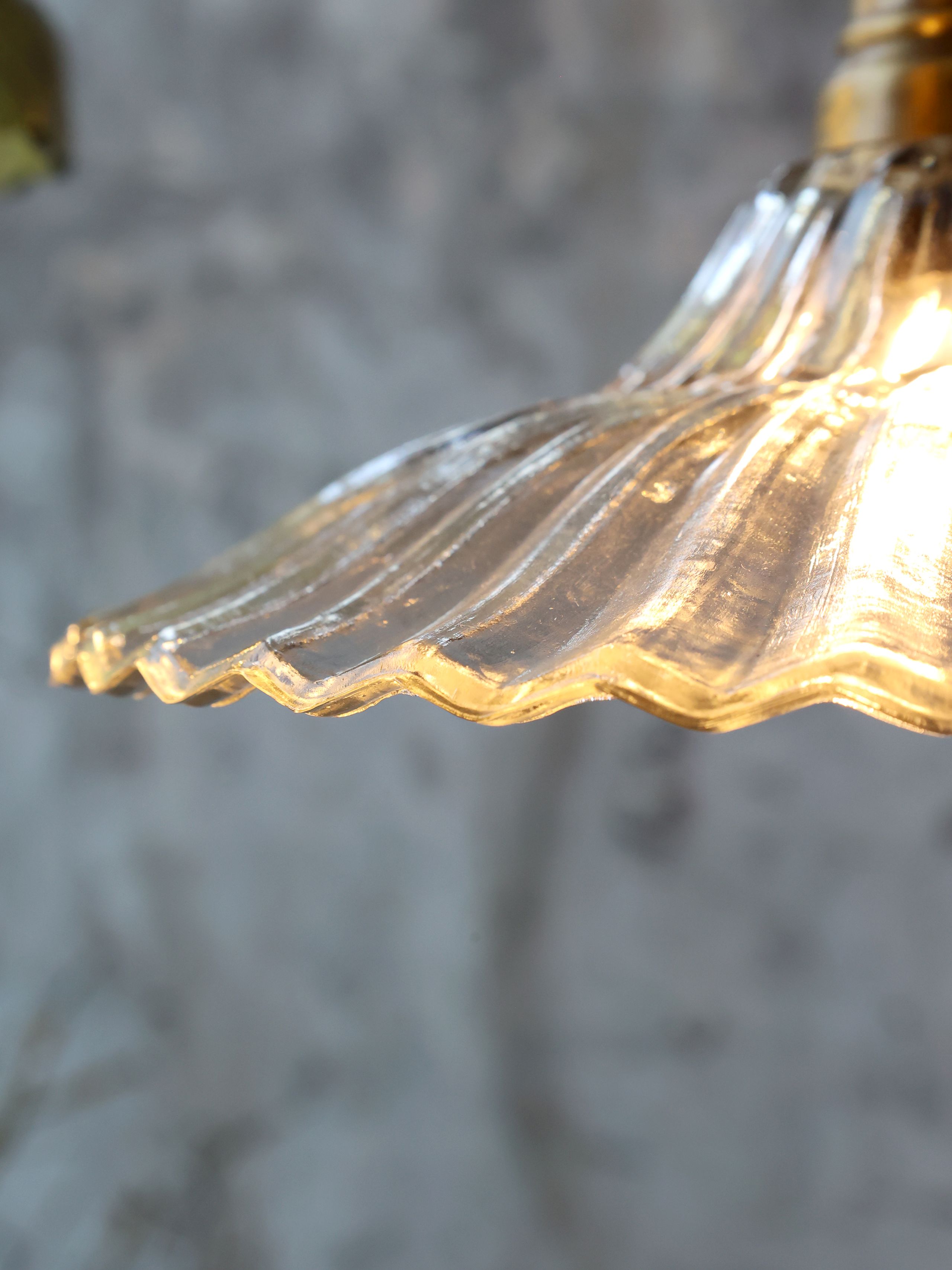 Vintage Hängelampe Jardin Glas Messingfassung Modell 4 Klarglas Vintage Hängelampe Jardin Glas Messingfassung Modell 4 Klarglas
