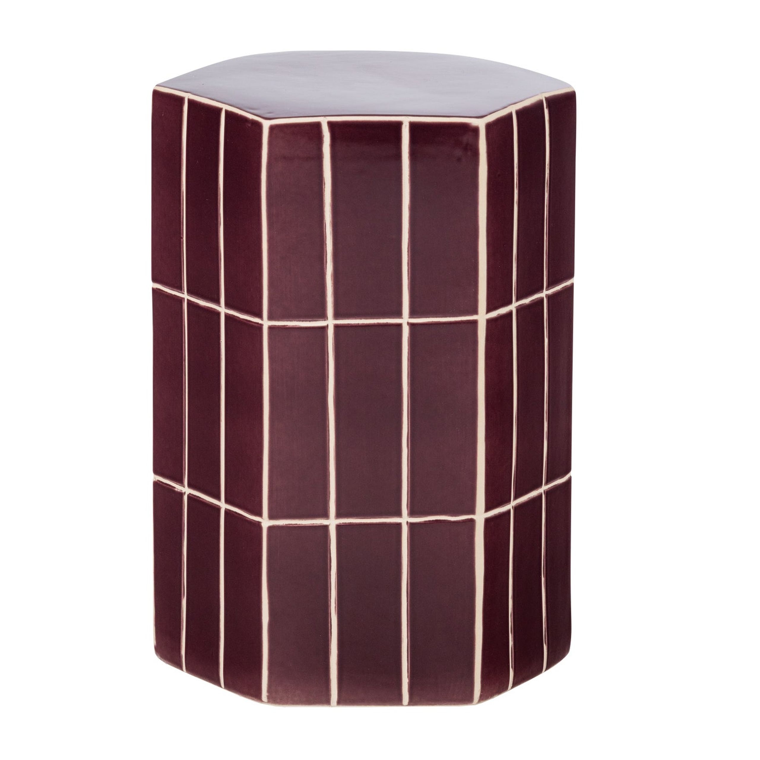 Retro Beistelltisch Plu Keramik Geometrisch Lila