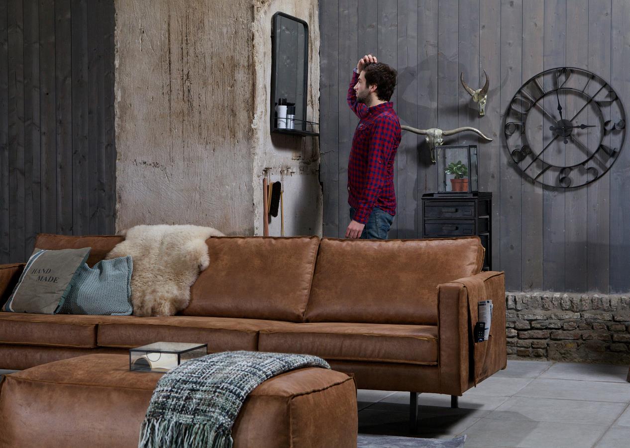 Ledersofa Rodeo 3-Sitzer Cognac 280