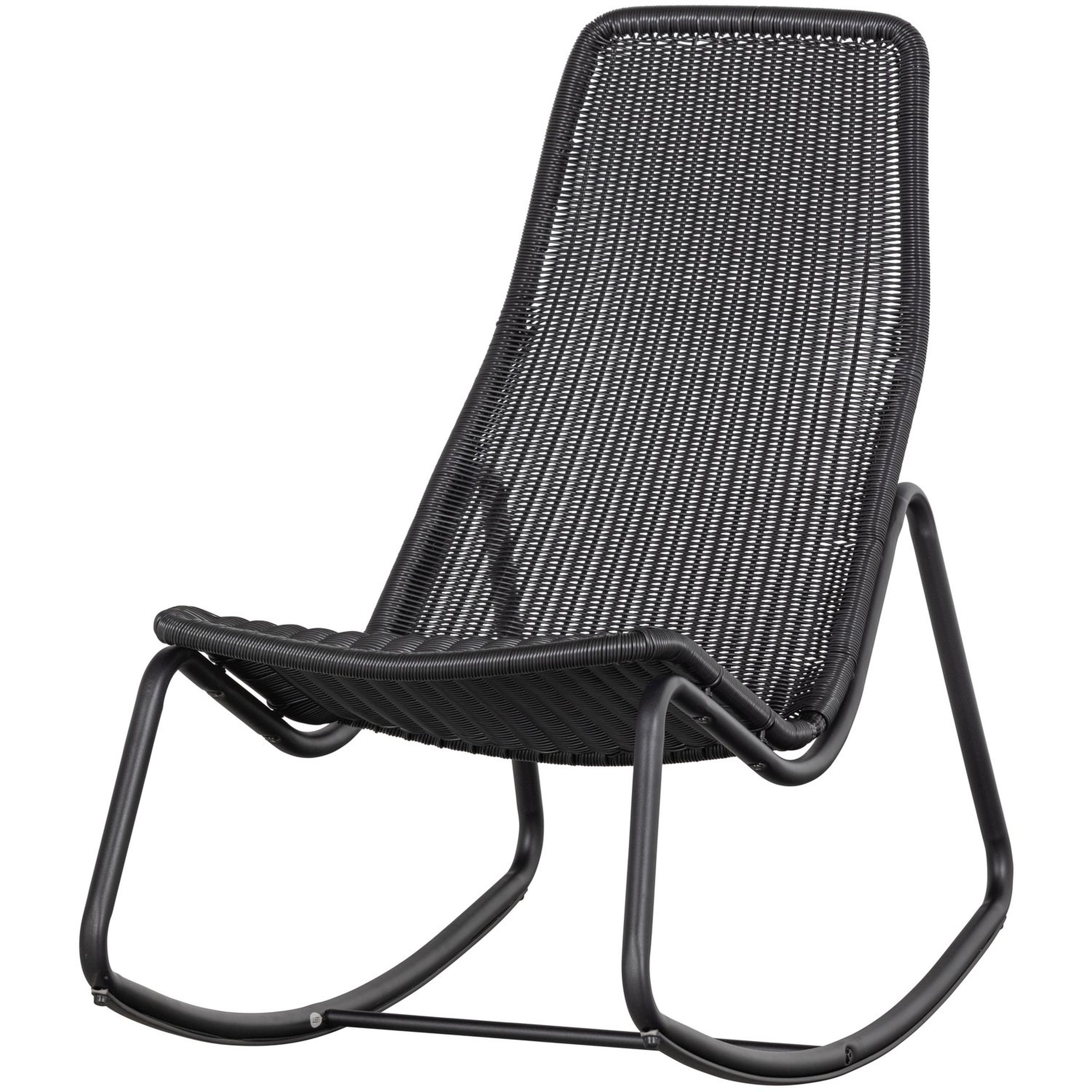 Retro Schaukelstuhl Tom Outdoor Metallgestell Schwarz