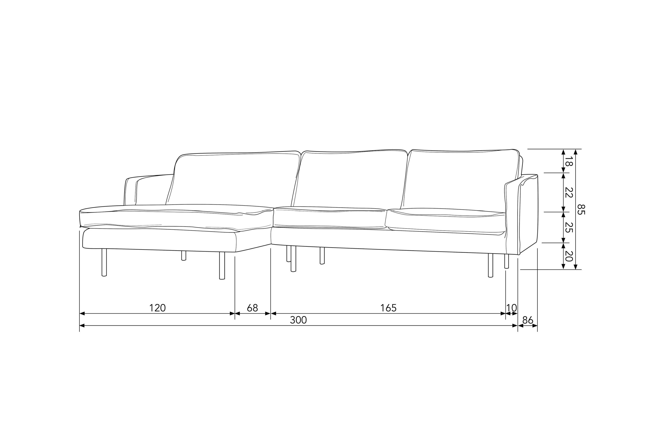 8714713104864_50 Retro Ecksofa Samt Rodeo 3-Sitzer Rechts oder Links 300/160 Grüner Wald Links