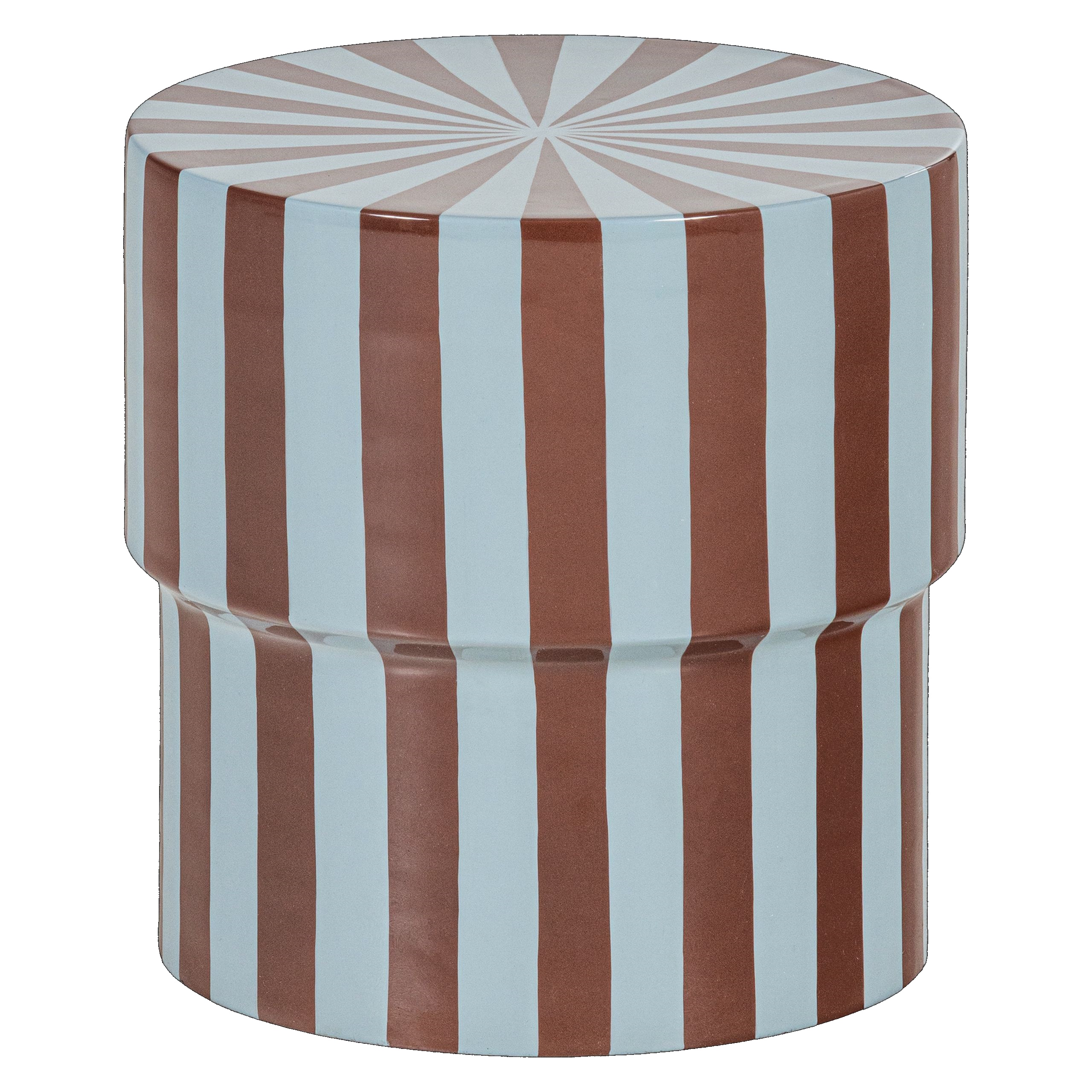 Retro Beistelltisch Stripes Metall Hochglanz Olia