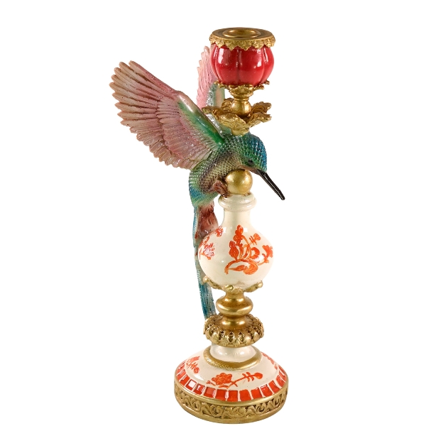 Vintage Kerzenständer Kolibri Asia Bunt 