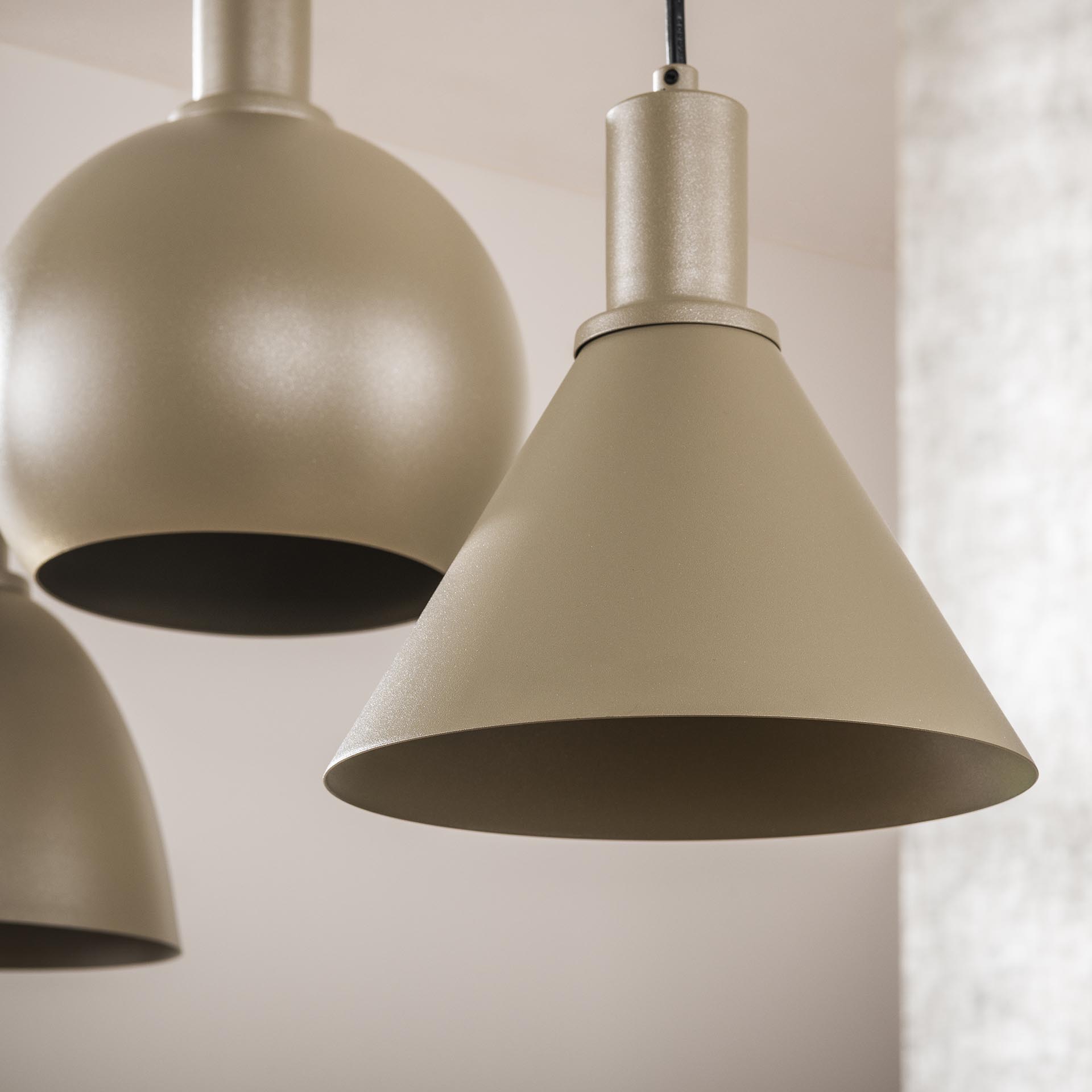 Industrial Hängelampe Metallo Beige mit unterschiedlichen Schirmen