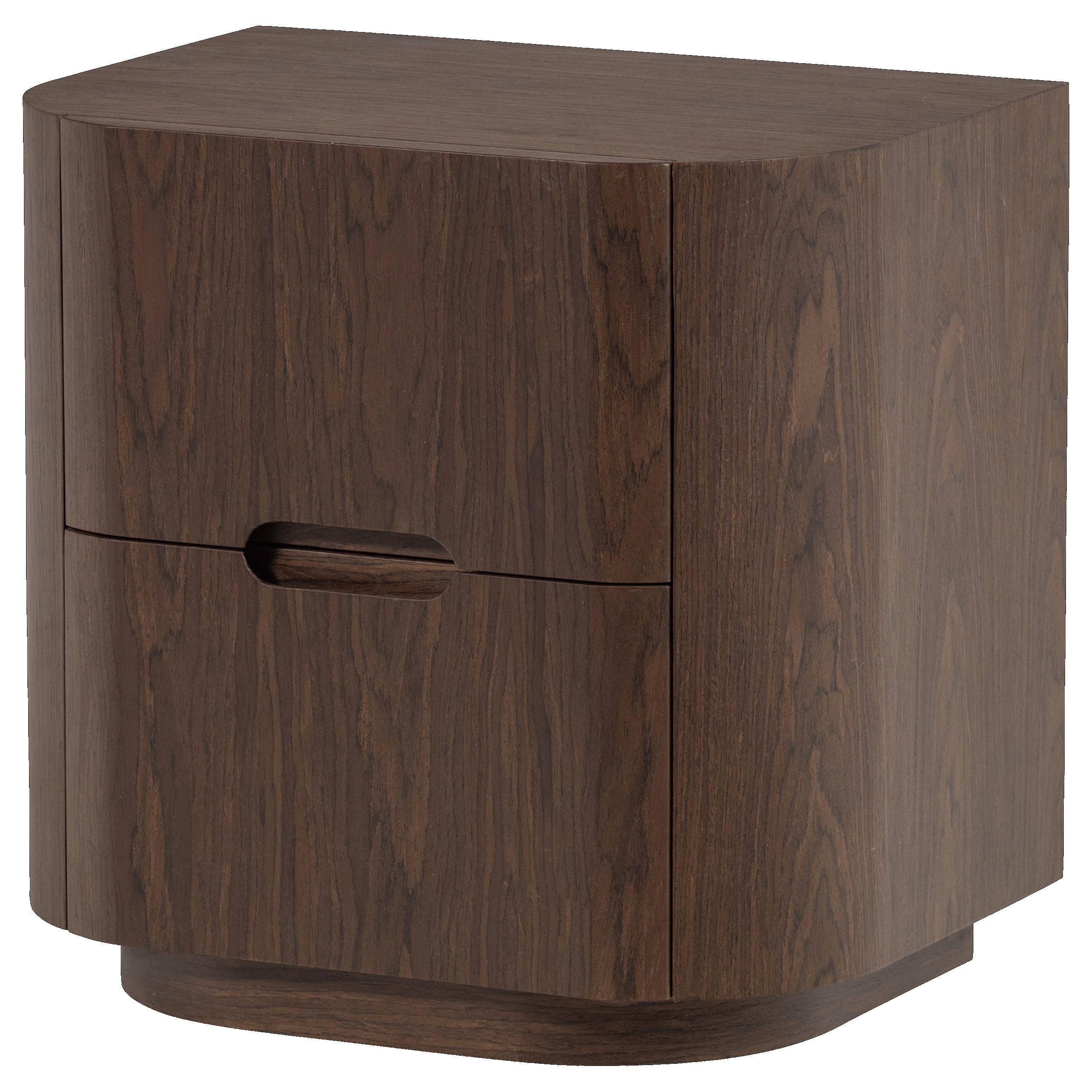 Kommode Nachttisch Arvi Furnier Braun 2 Schubladen