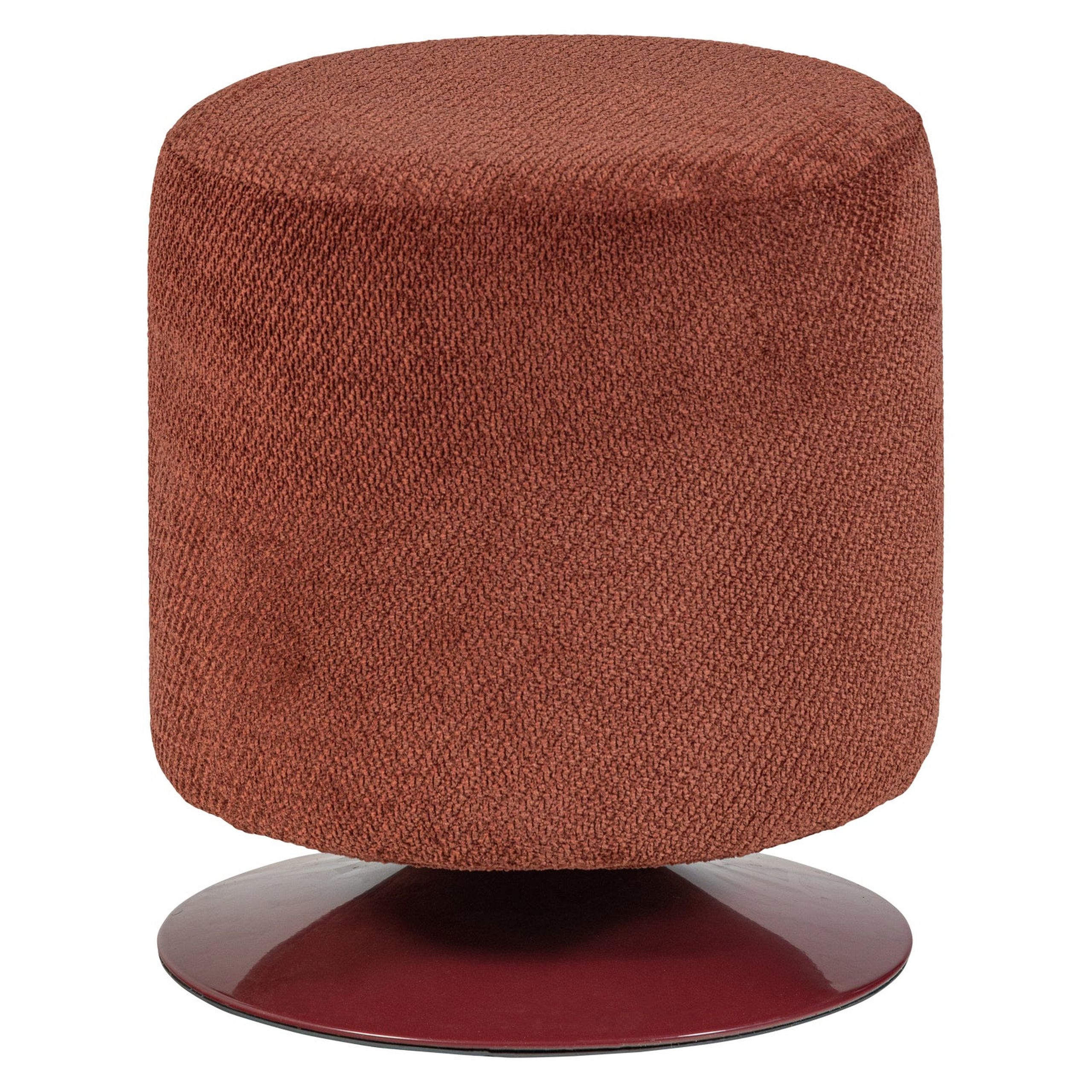 Retro Sitzhocker Polsterhocker Islen Boucle drehbar Burgunderrot