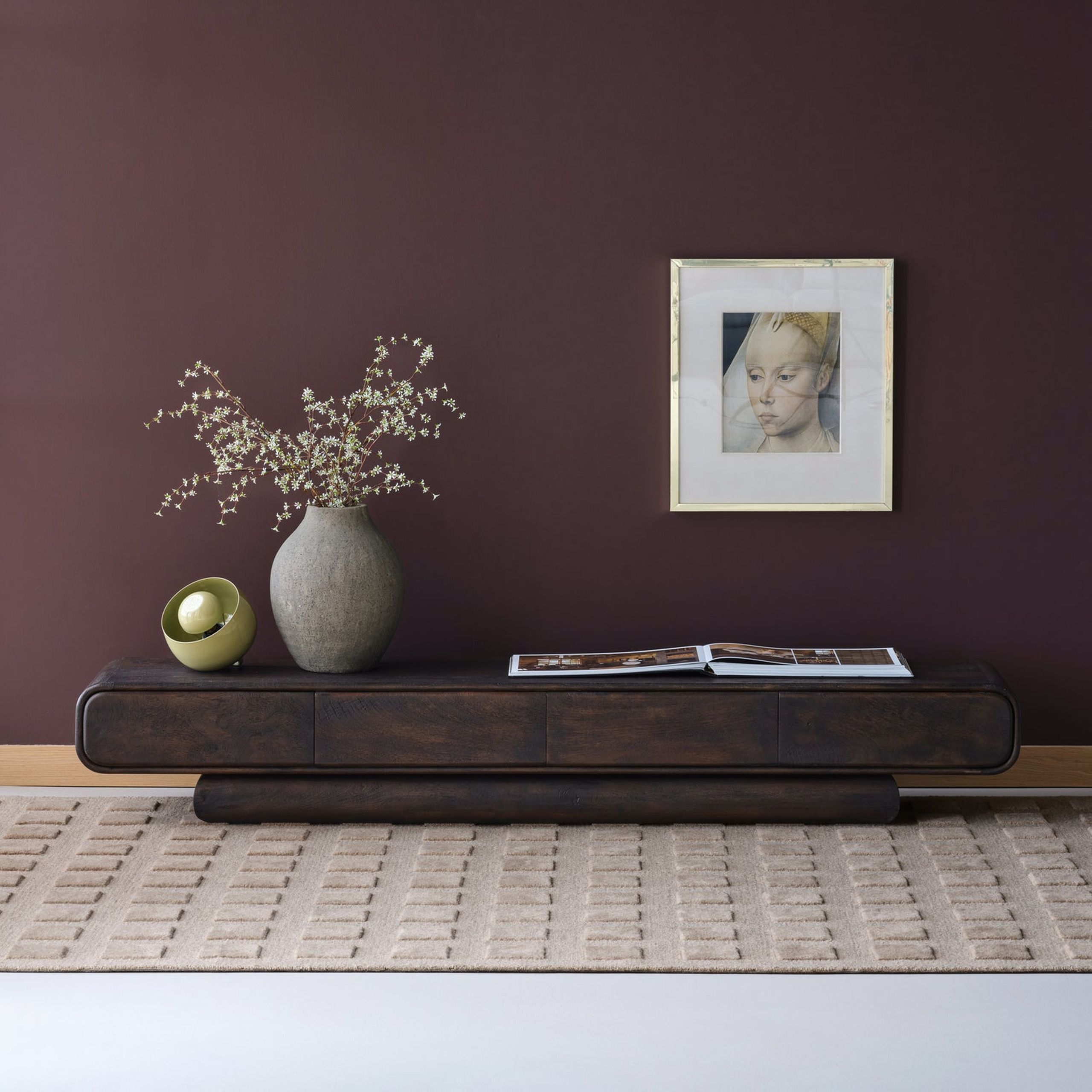 Retro TV-Board Sideboard Loop Mangoholz braun