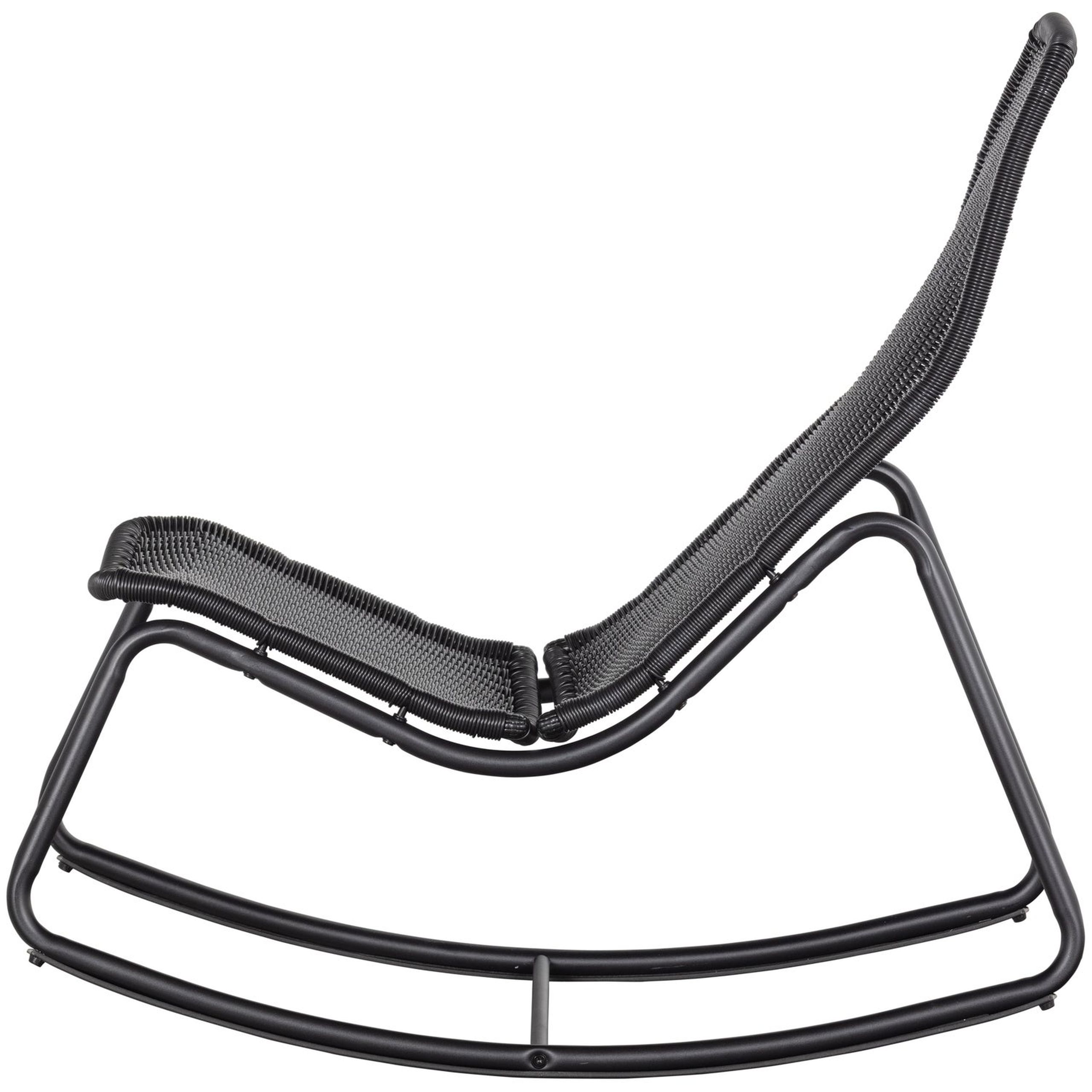 Retro Schaukelstuhl Tom Outdoor Metallgestell Schwarz
