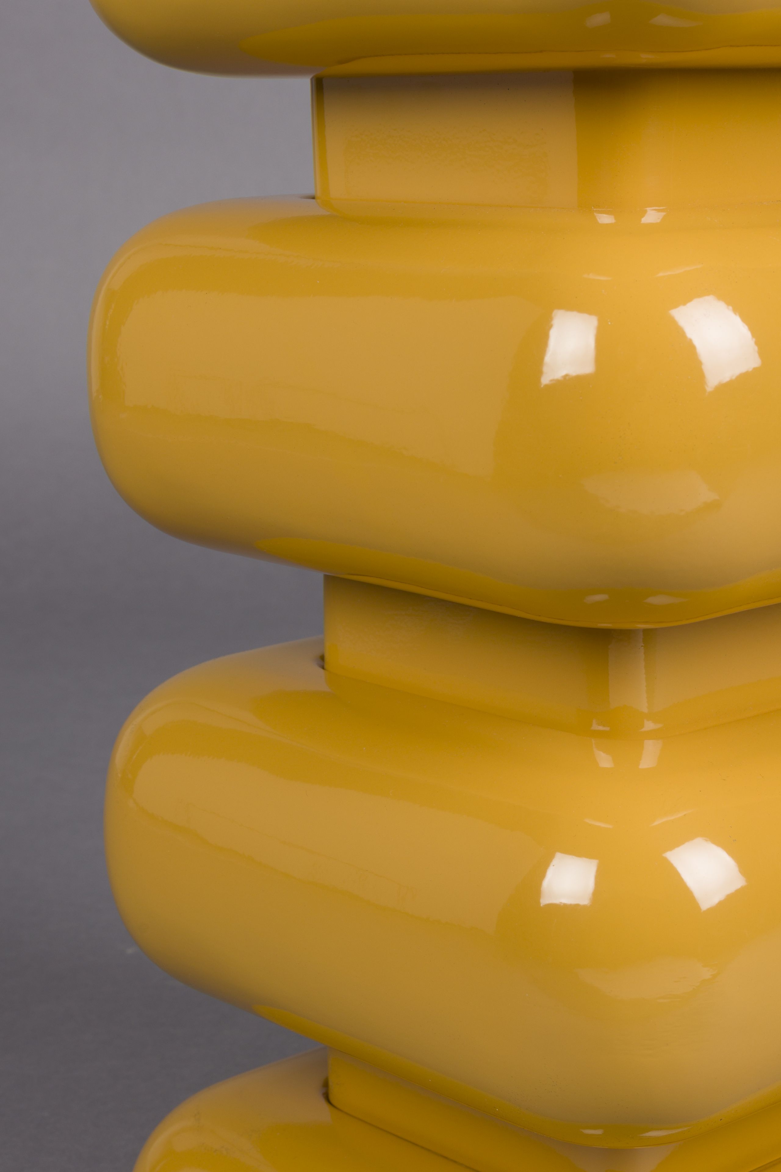 Retro Hocker Beistelltisch Stubby 70's Metall Gelb