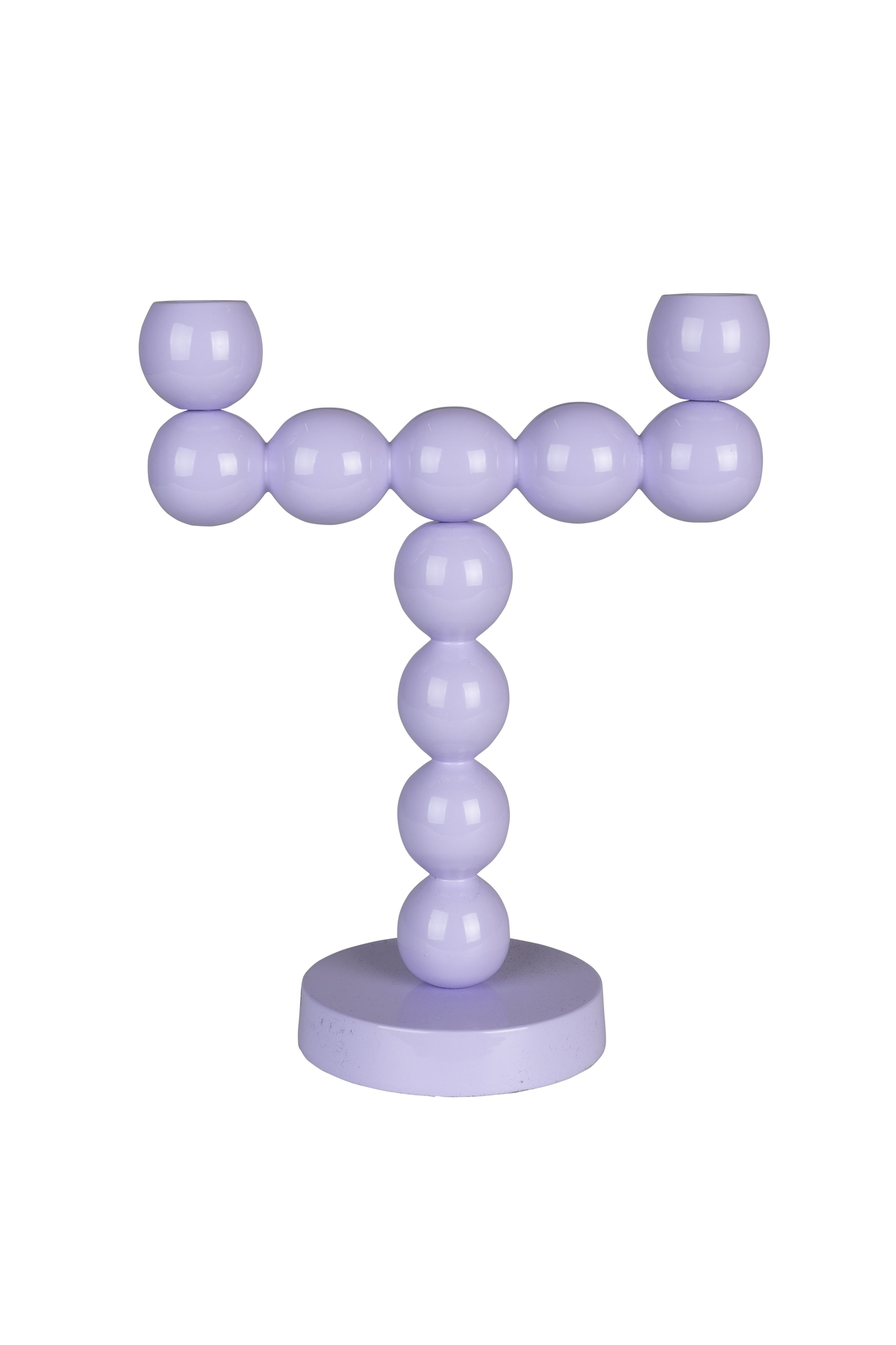 Retro Kerzenständer Bubbles Two Shiny Lilac Metall