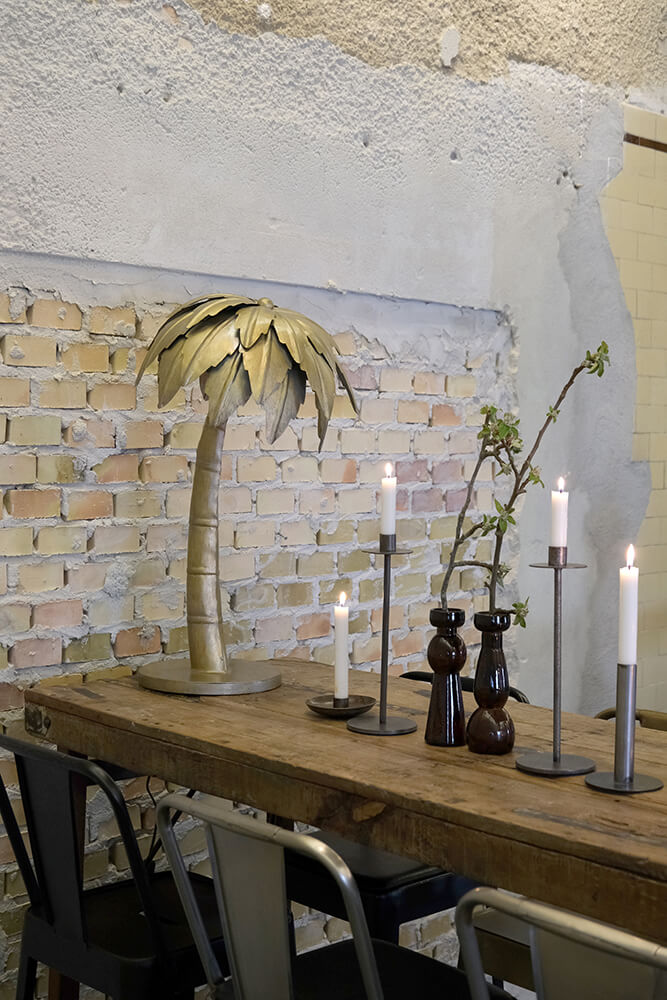 Vintage Tischlampe Palme Metall Gold 70 cm Vintage Tischlampe Palme Metall Gold 70 cm