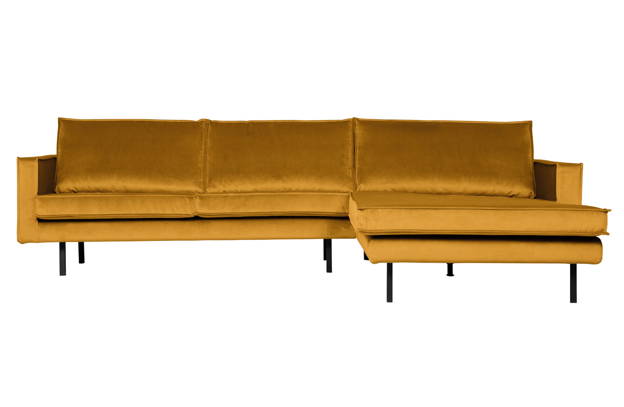 Retro Ecksofa Samt  Rodeo 3-Sitzer Rechts oder Links 300/160 verschiedene Farben