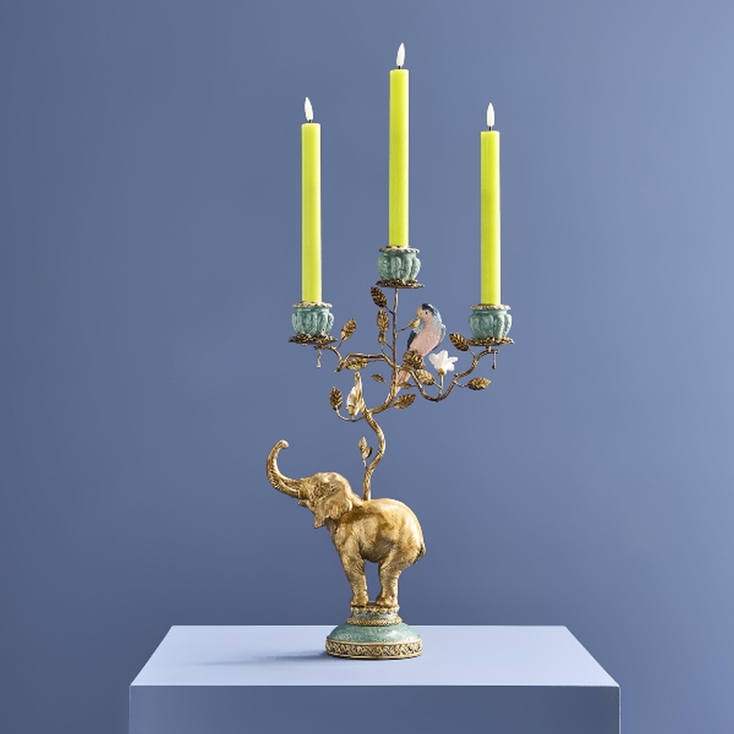 Vintage Kerzenständer Kerzenleuchter Elefant Papagei