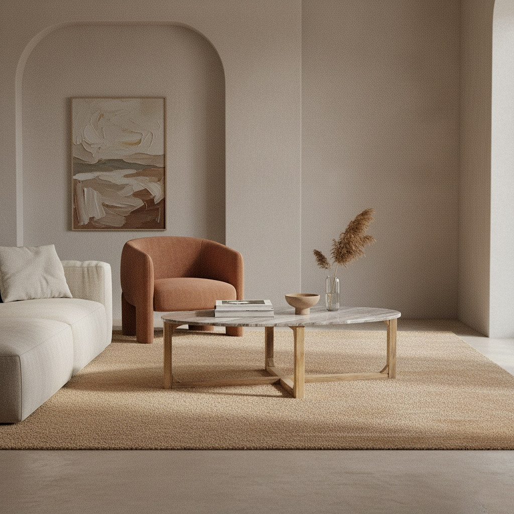 Retro Couchtisch Marble Marmor oval