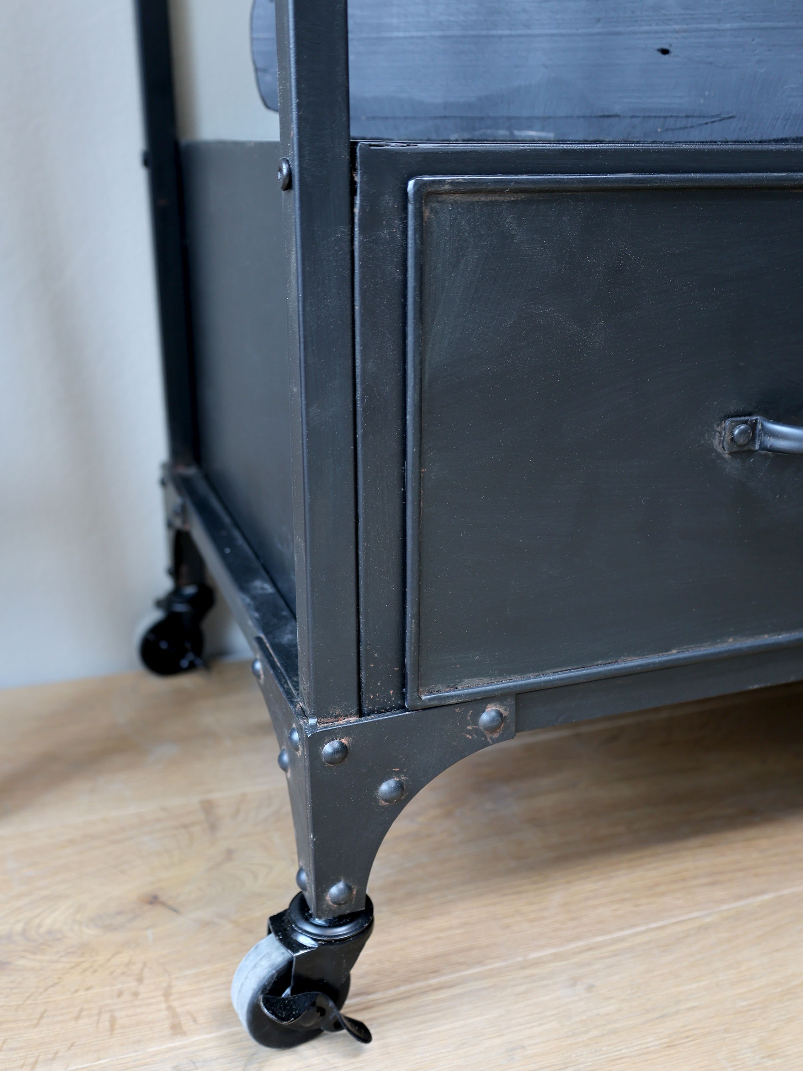 Metallregal Vintage Industrial Küchenregal Oskar 3 Schubladen