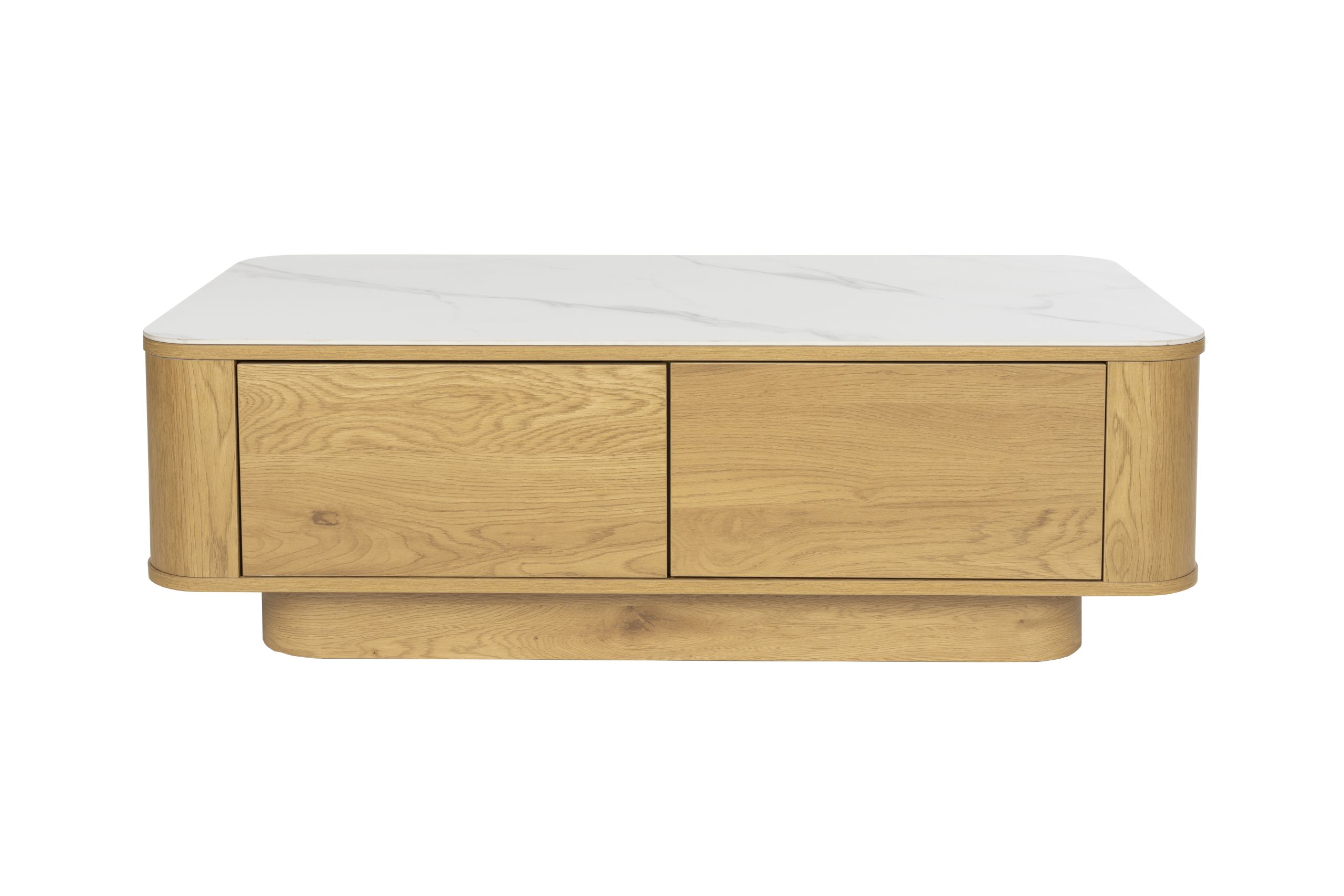 Couchtisch Almira Warm-Scandi 2-Schub Eiche Marmoroptik