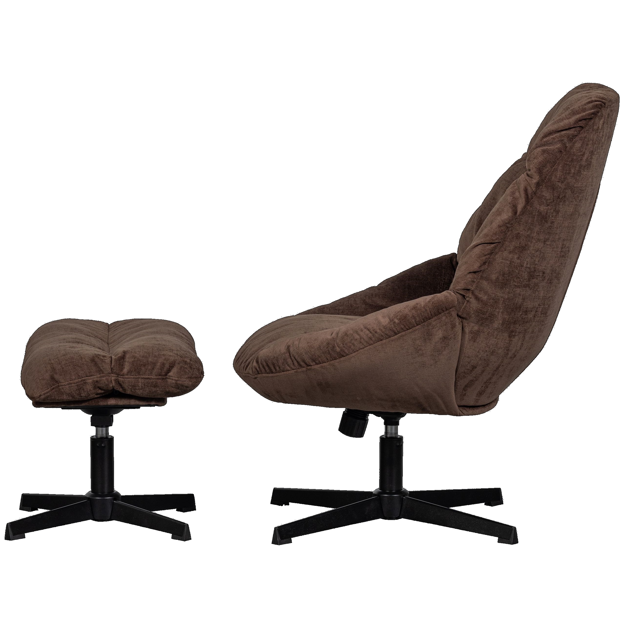 8714713201112_FRONT_2 Retro Loungesessel Relaxsessel Yaro Set mit Hocker Samt Espresso