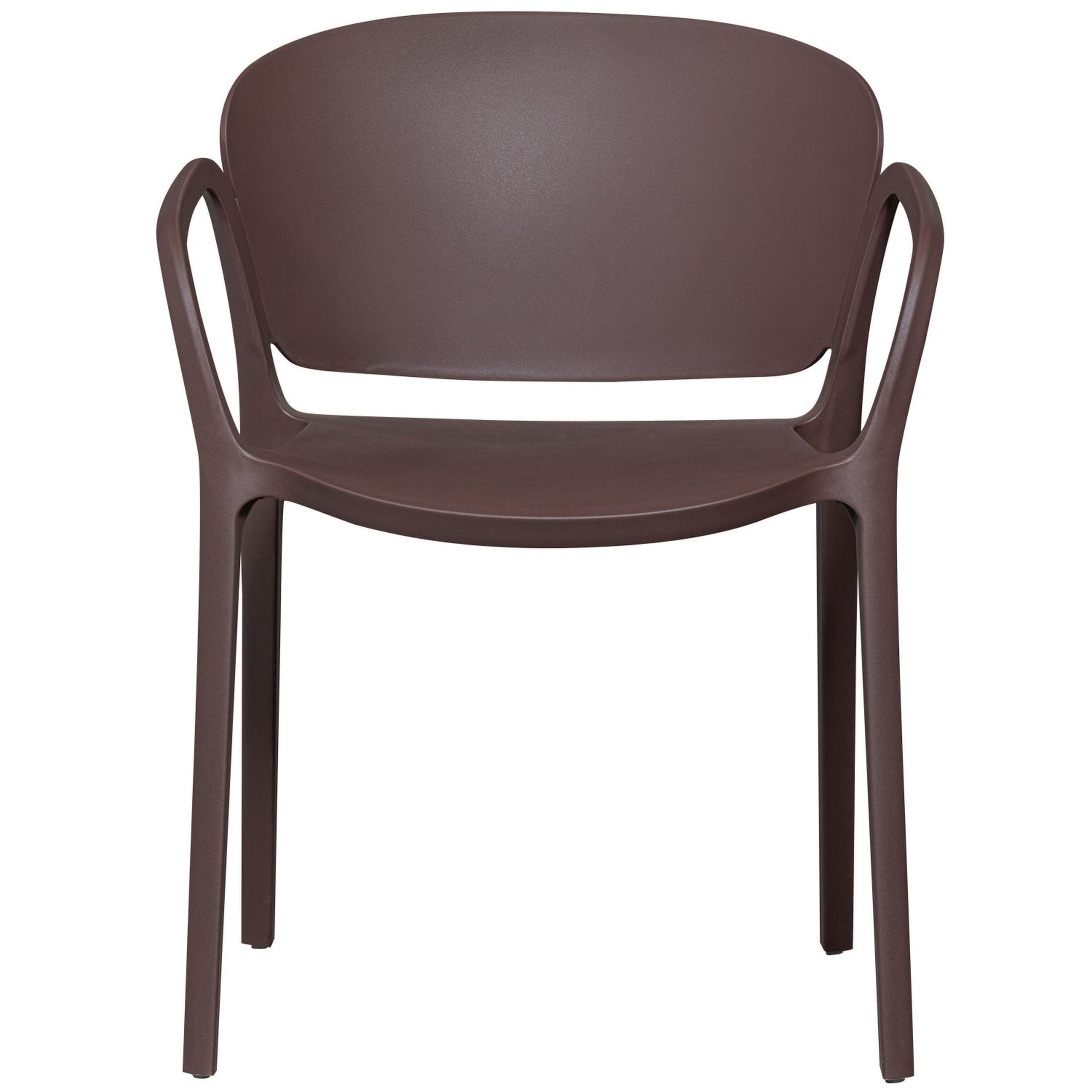 Retro Gartenstuhl Outdoorstuhl Bent Kunststoff stapelbar Lila/Braun
