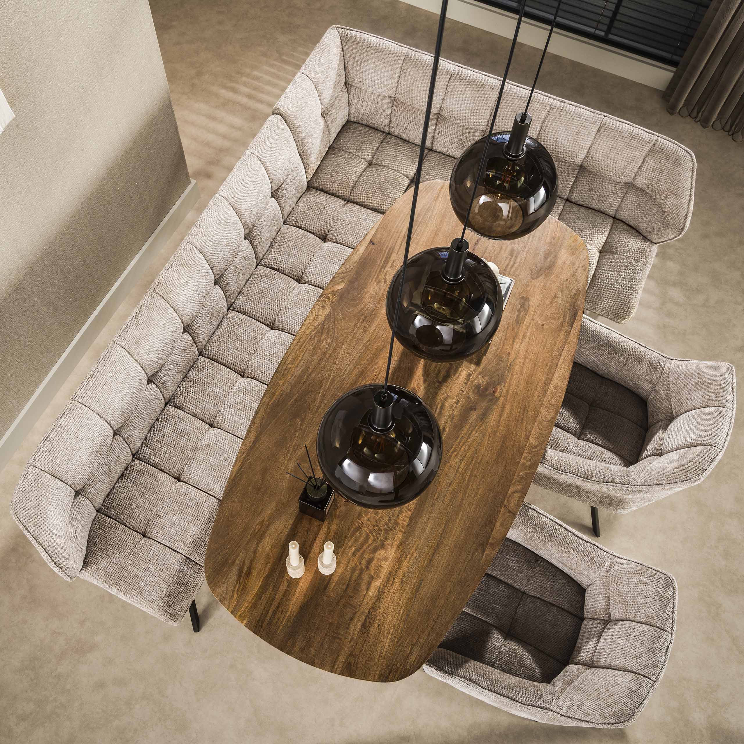 Eckbank Esstischbank Polsterbank Raster Strukturstoff 240 Industrial Sand