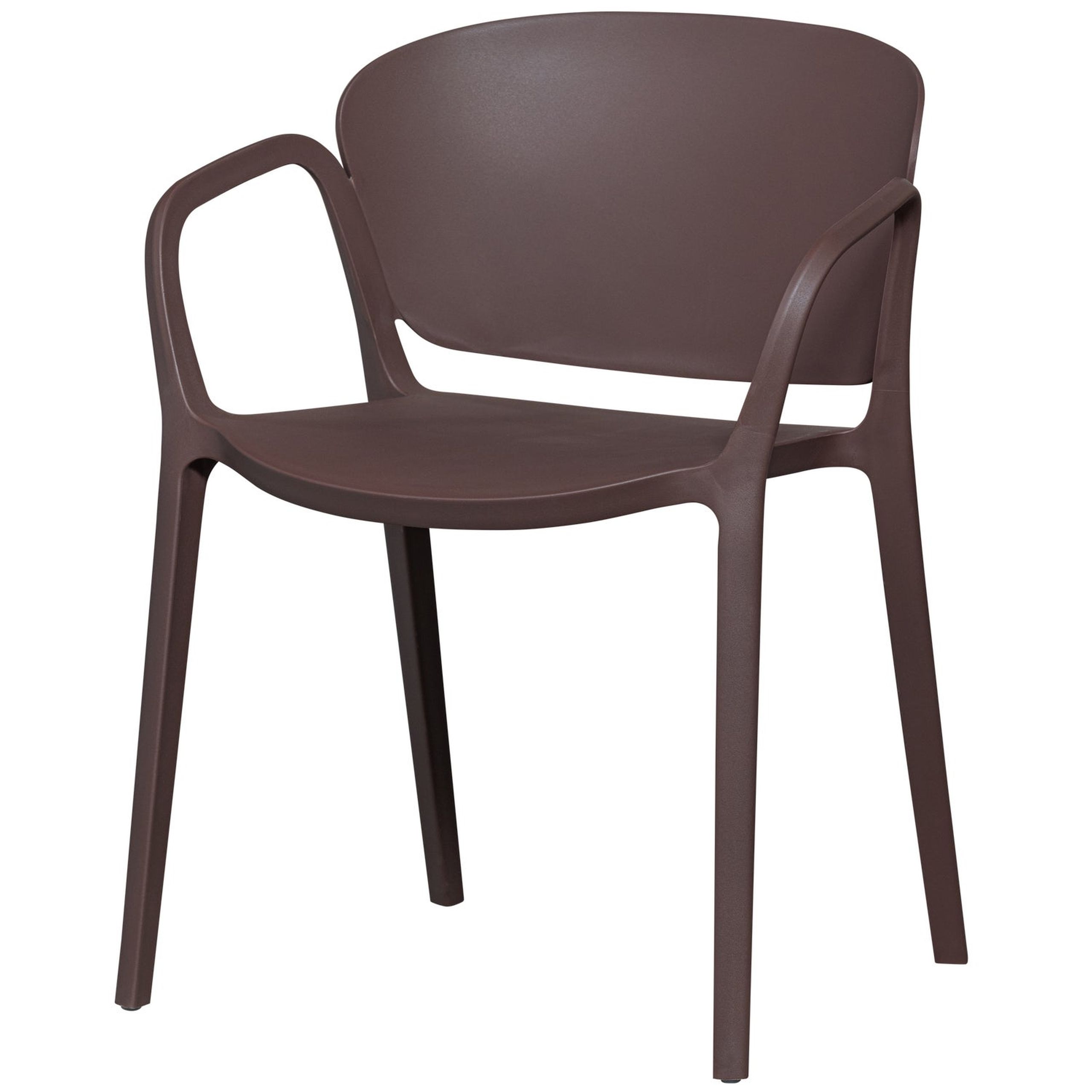 Retro Gartenstuhl Outdoorstuhl Bent Kunststoff stapelbar Lila/Braun