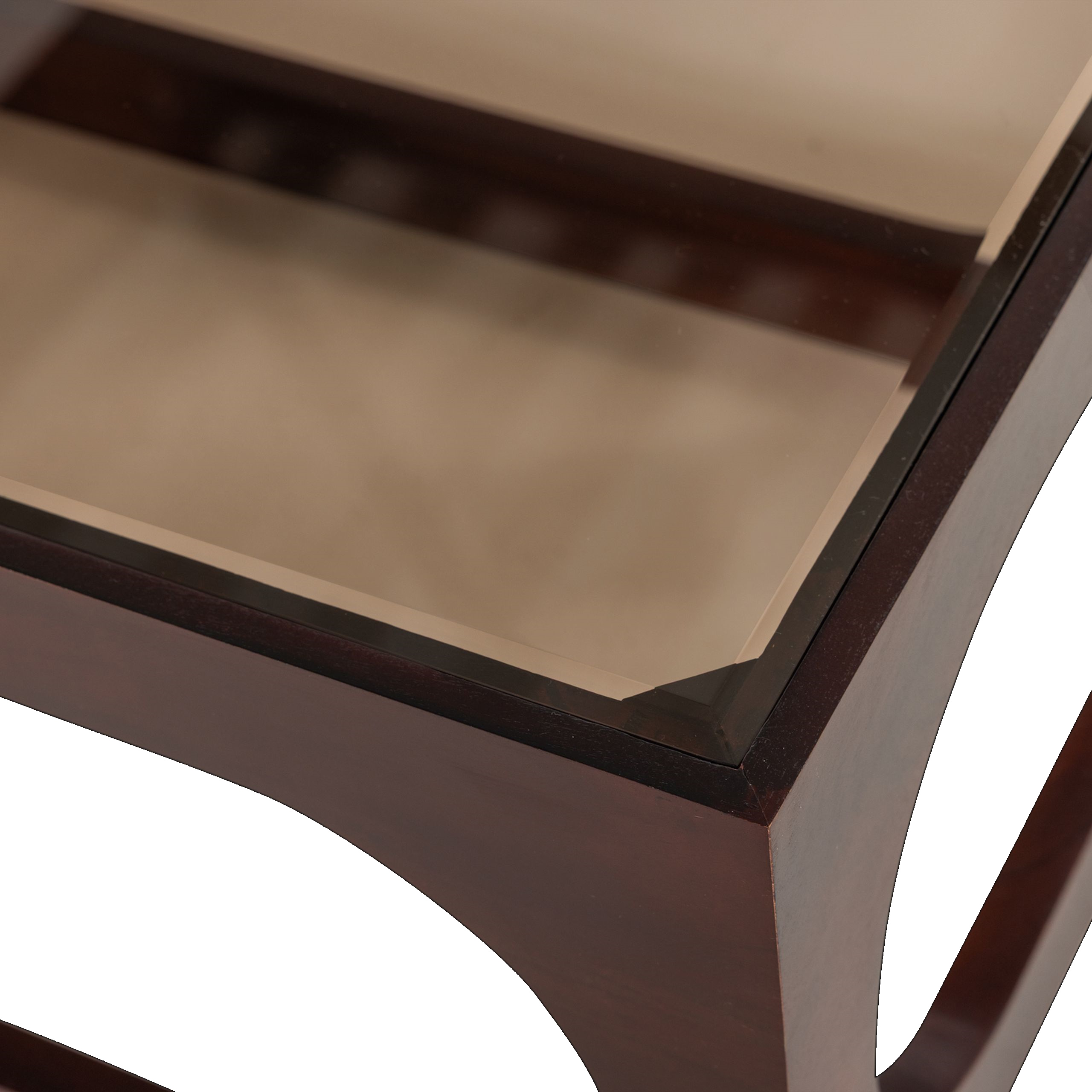 Retro Couchtisch Trax Akazienholz Glasplatte Rechteckig