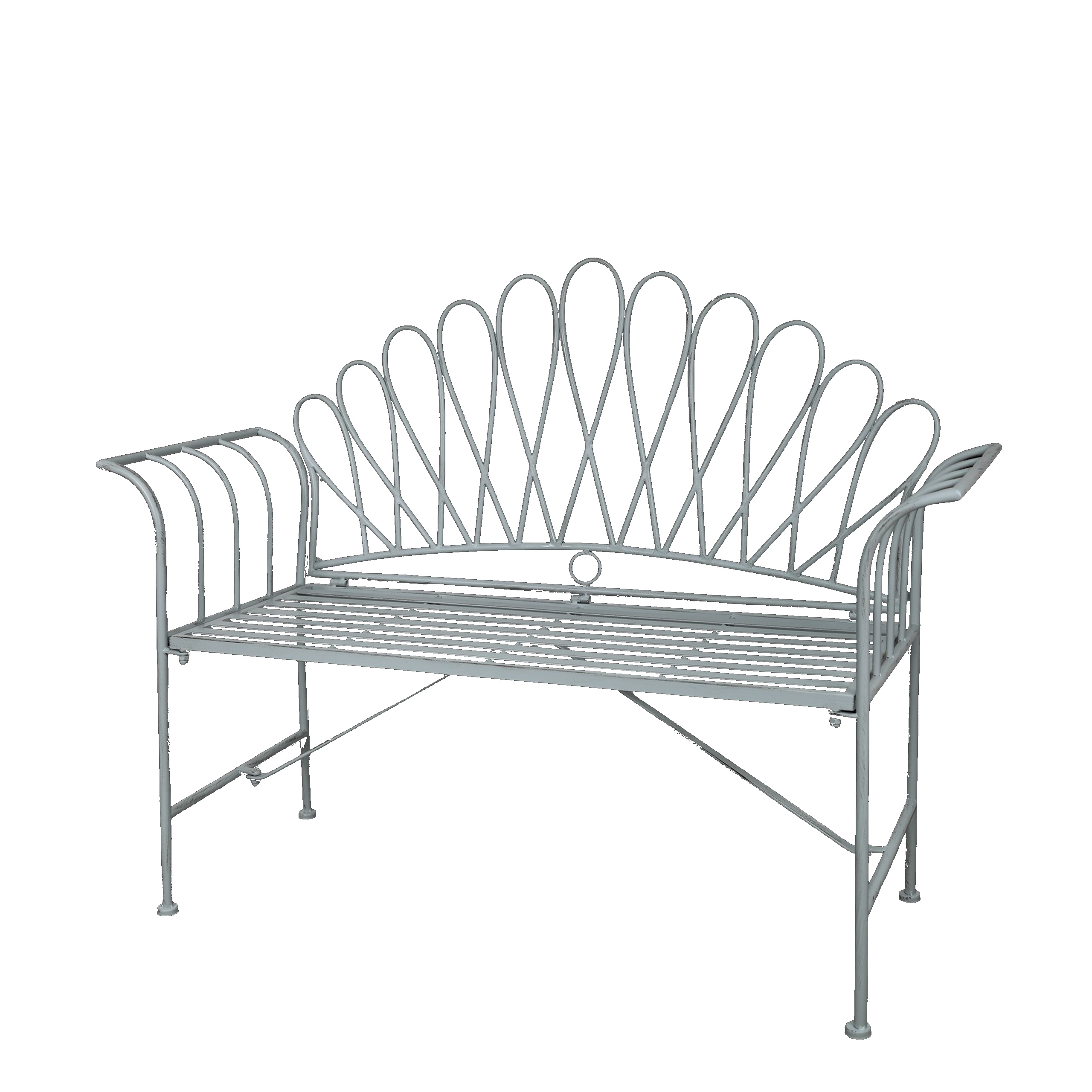 Vintage Gartenbank Jardin Metall Himmelblau faltbar