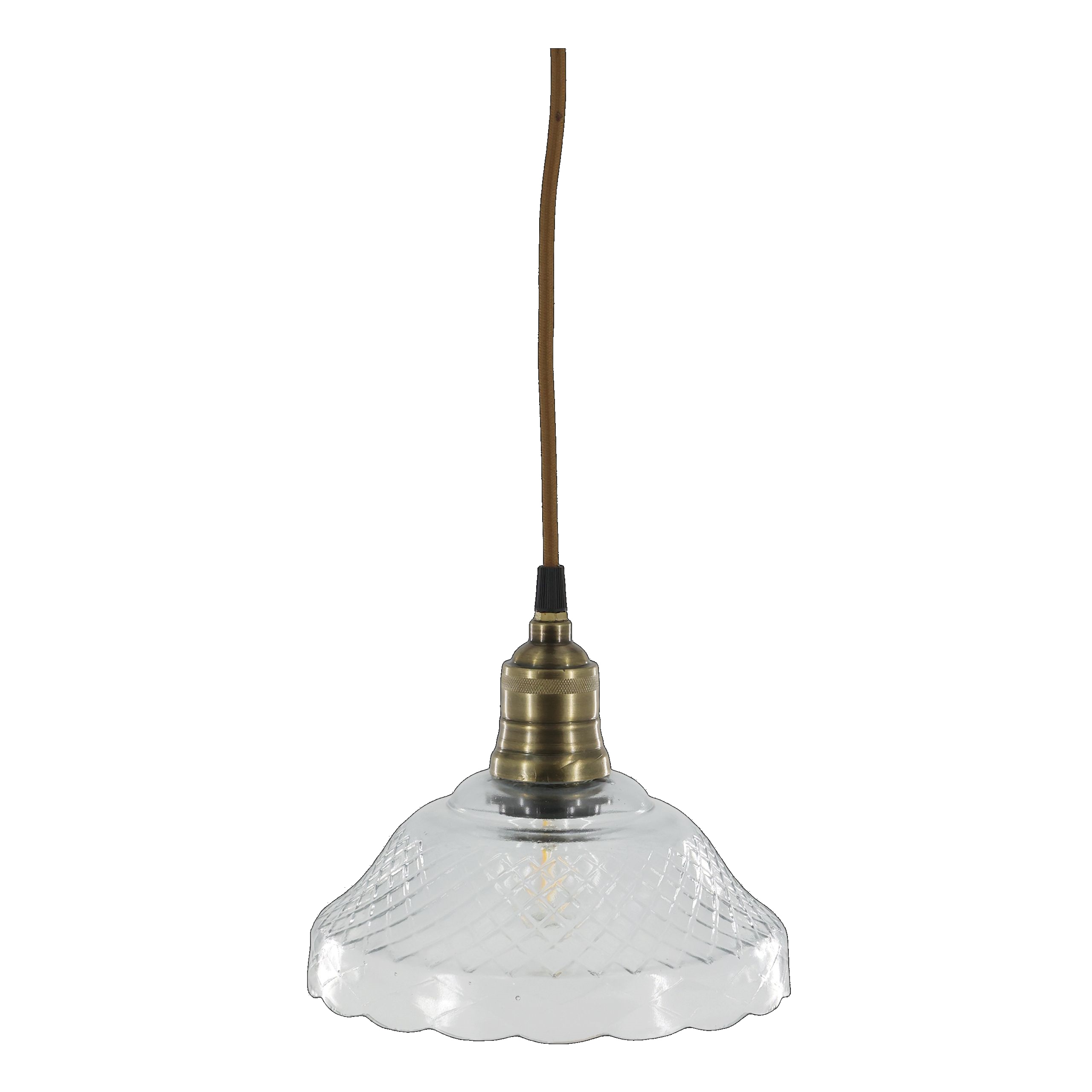 Vintage Hängelampe Jardin Glas Messingfassung Modell 6 Klarglas Vintage Hängelampe Jardin Glas Messingfassung Modell 6 Klarglas