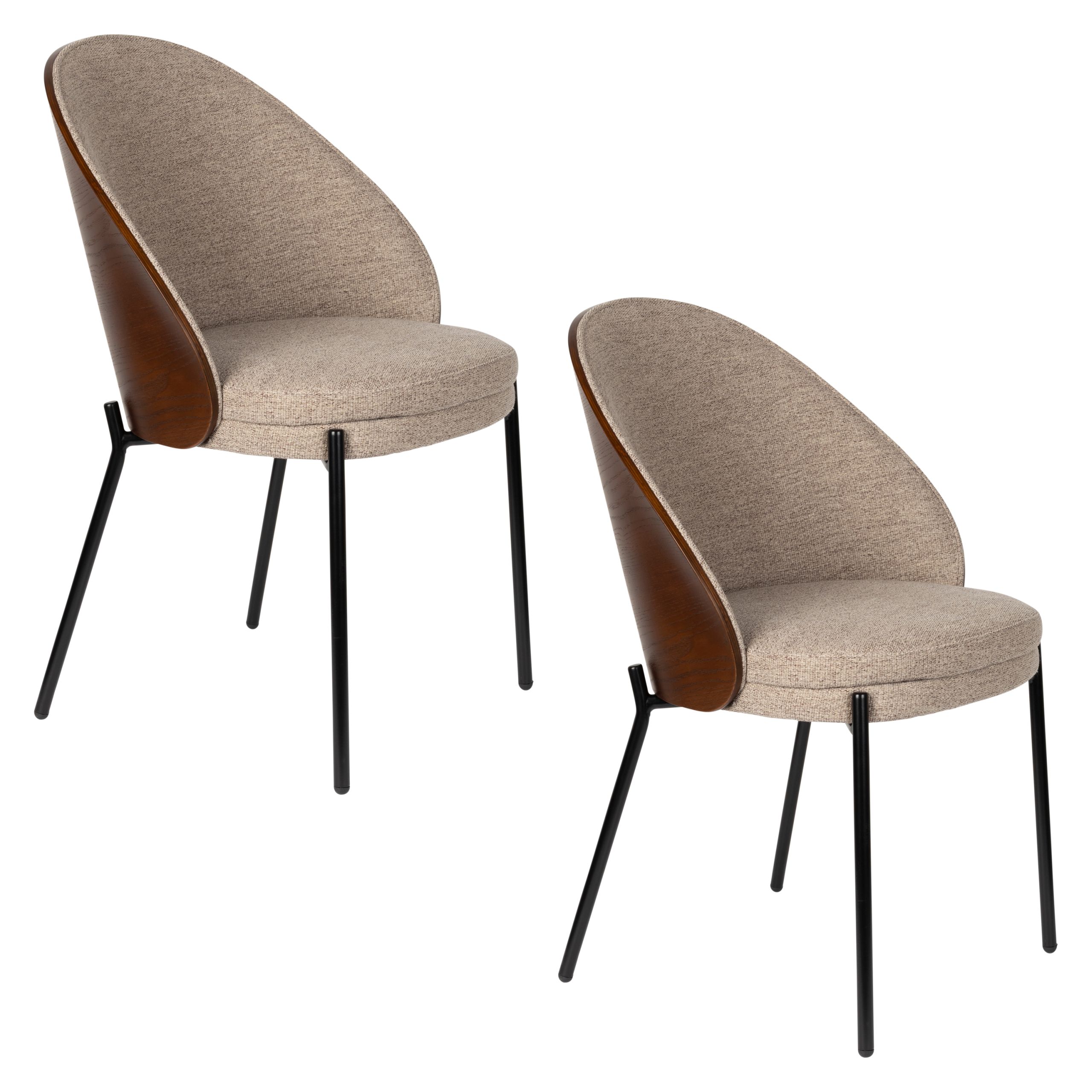 2er Set Retro Esszimmerstuhl Rodin Eschenholz Braun