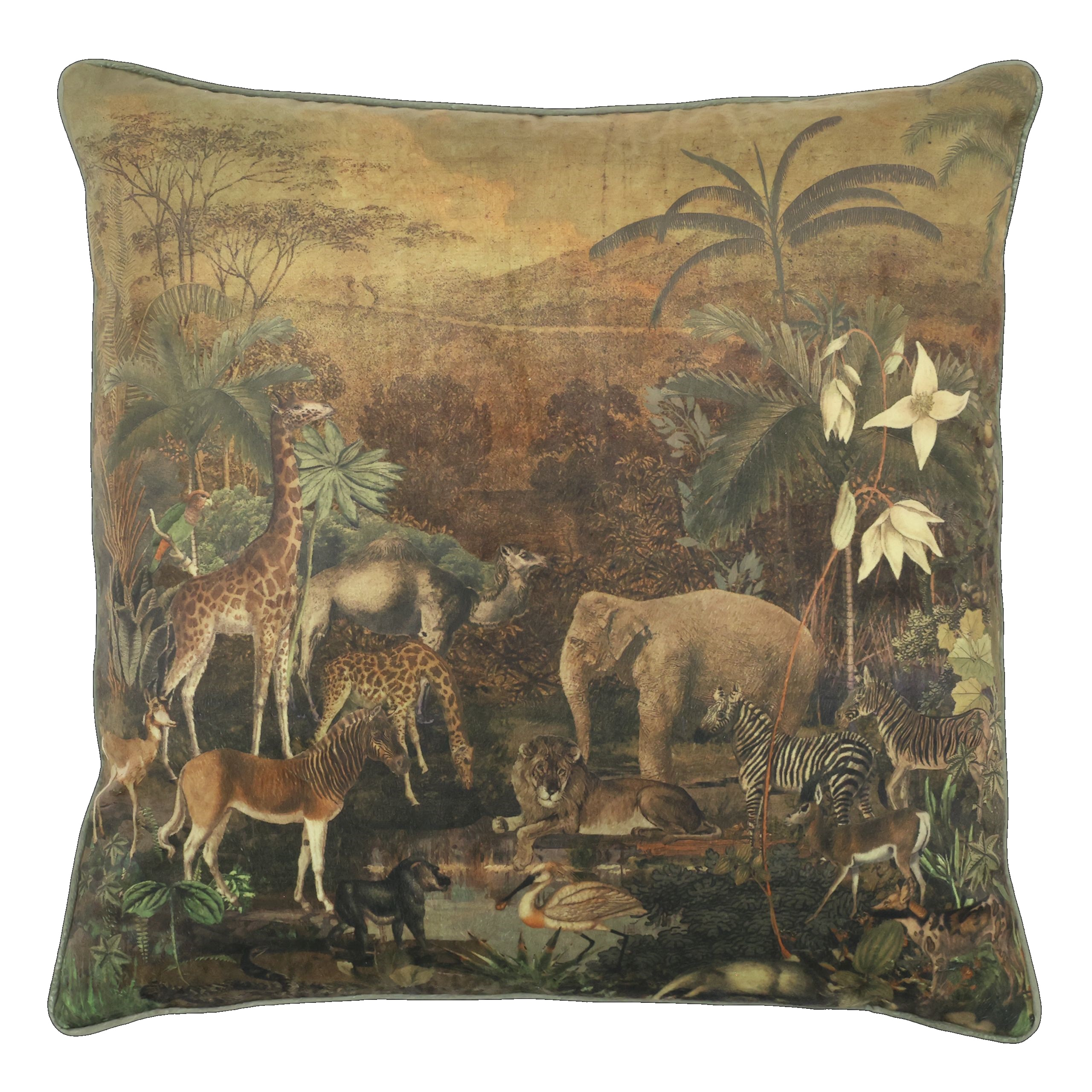 Vintage Kissenbezug Château Élégance Safari 50 x 50 