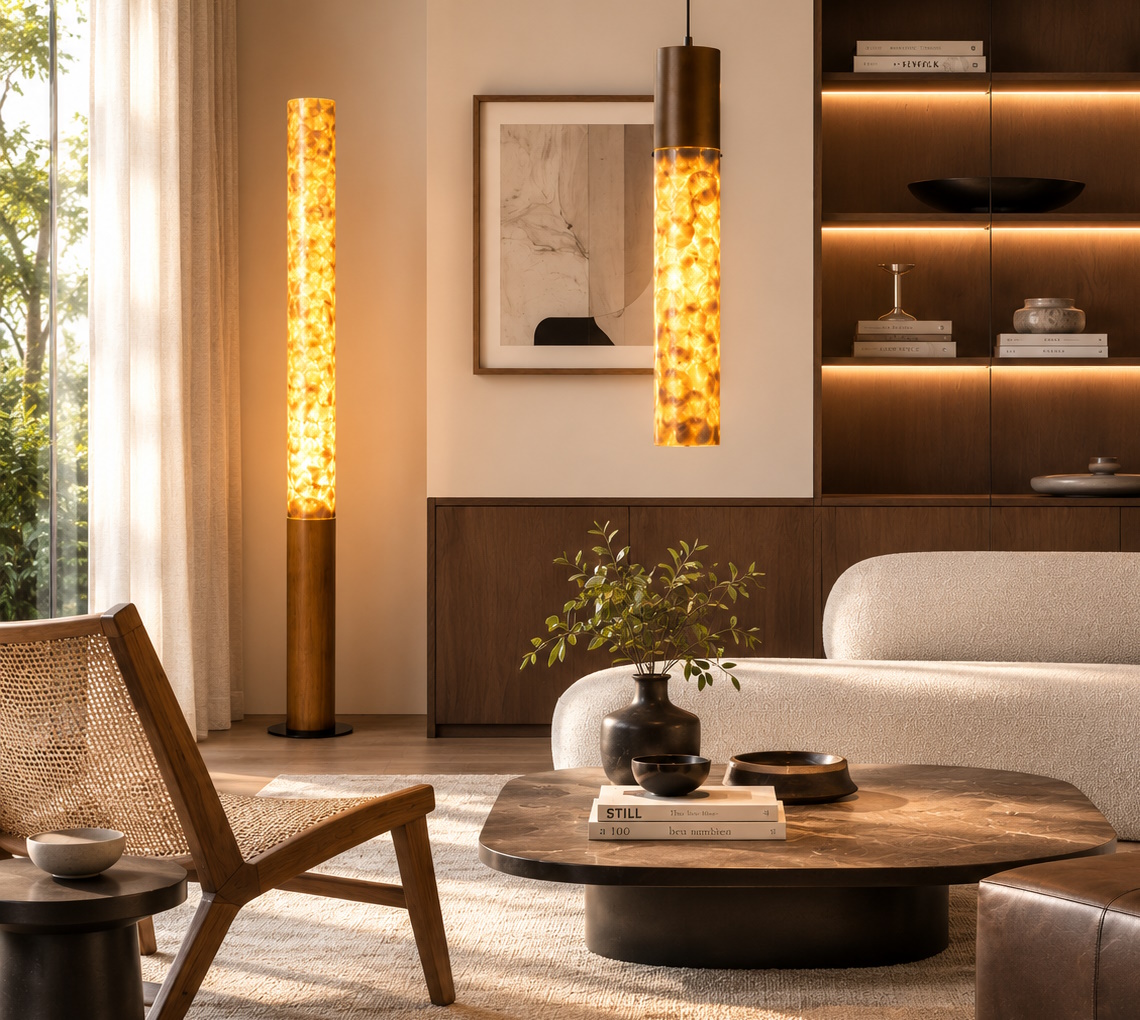 Mid-Century Hängelampe Beam Eichenholz