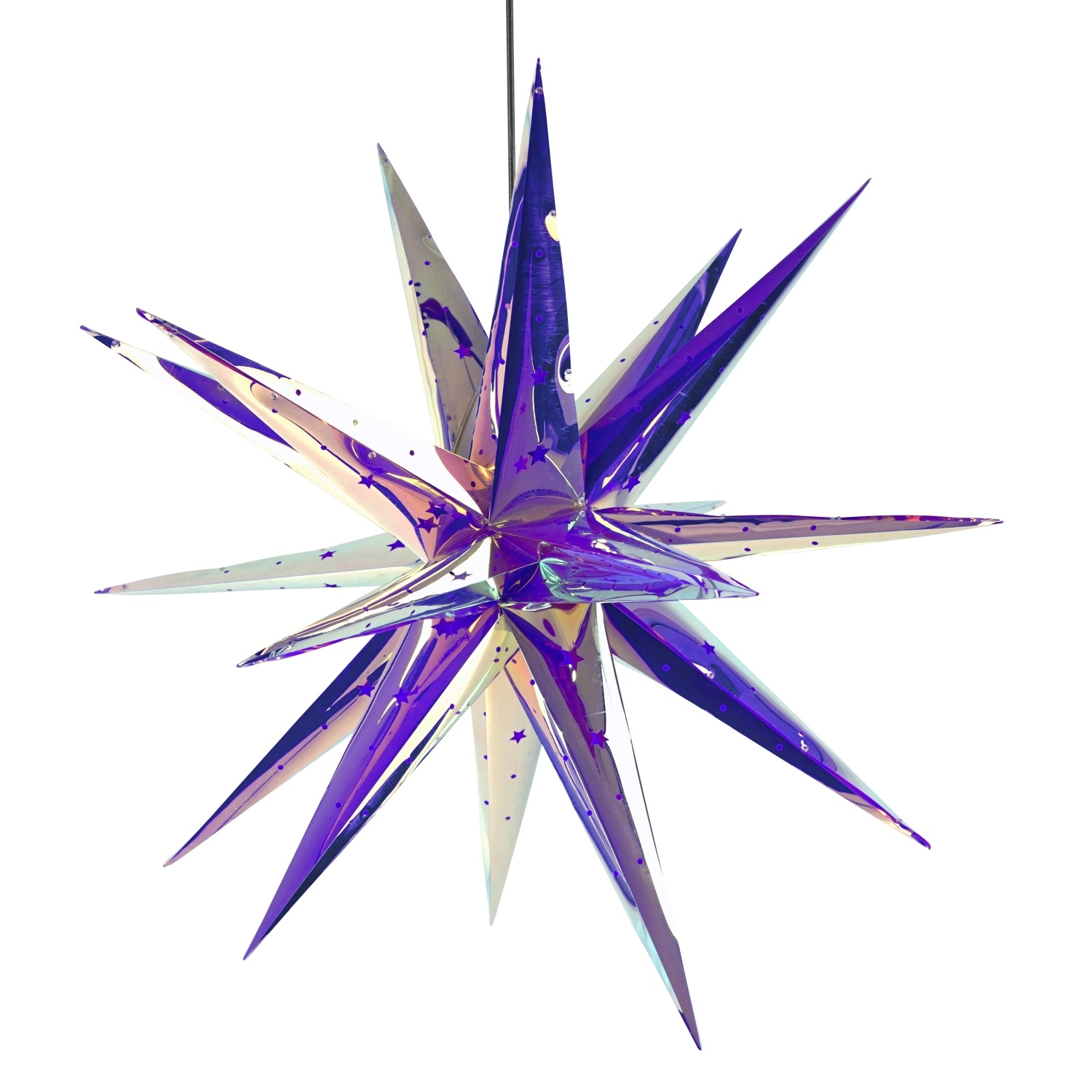 LED-Hängesterne 18 Spitzen inklusive Fernbedienung, Timer- und Dimmfunktion Lila