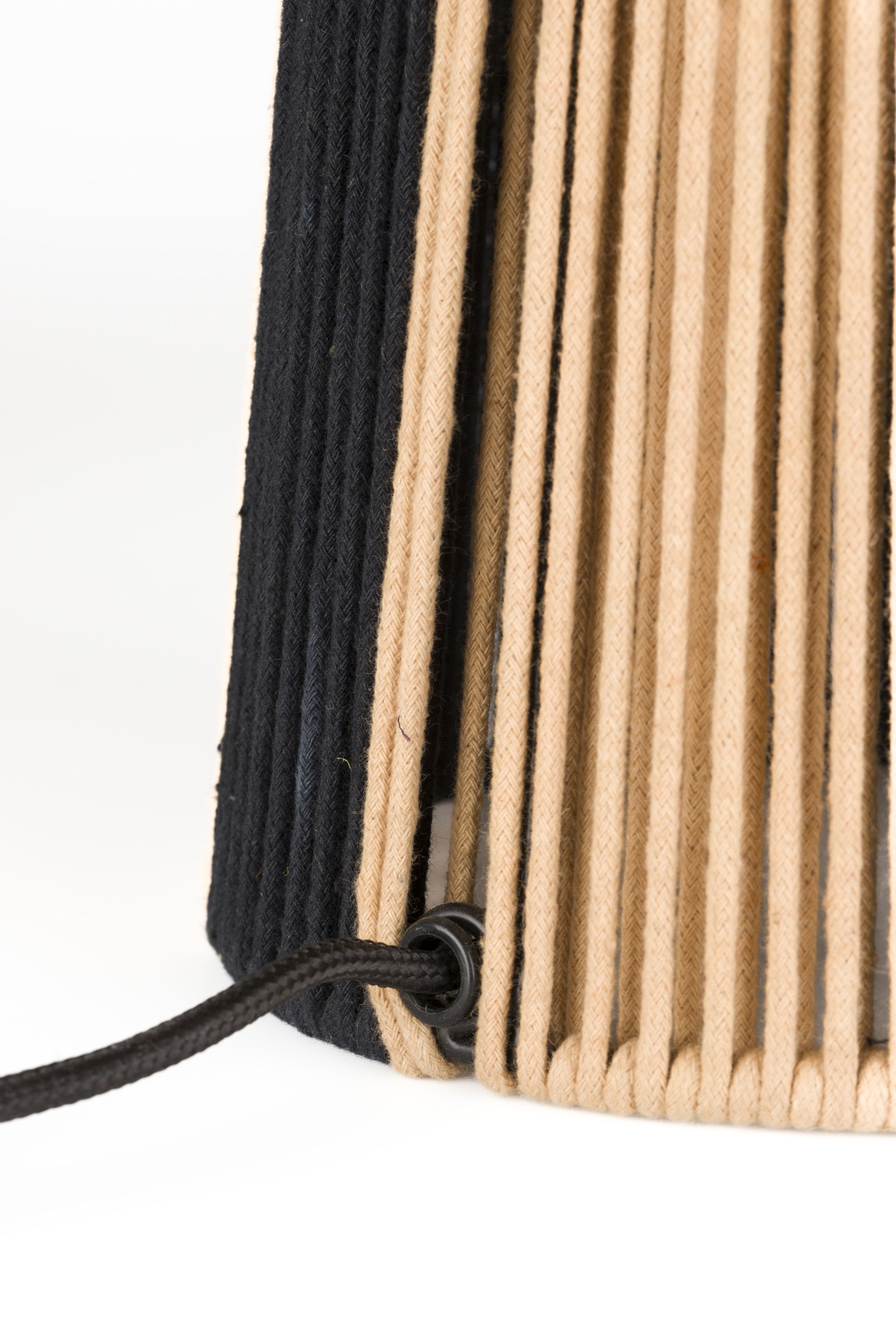 Retro Tischlampe Stripe It Up Schwarz Beige