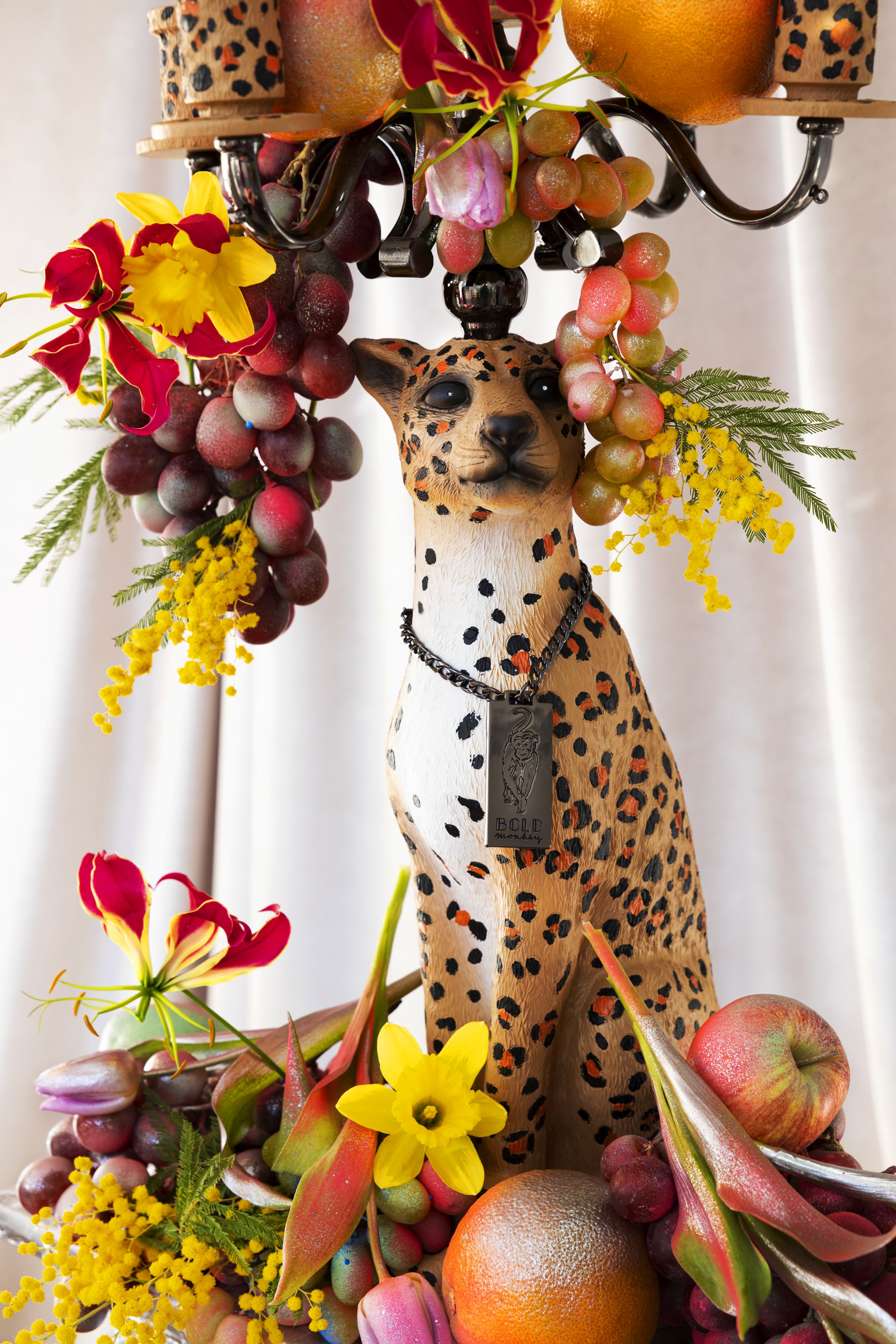 Retro Kerzenständer Kerzenhalter Proudly Crowned Panther 5-armig 62 cm