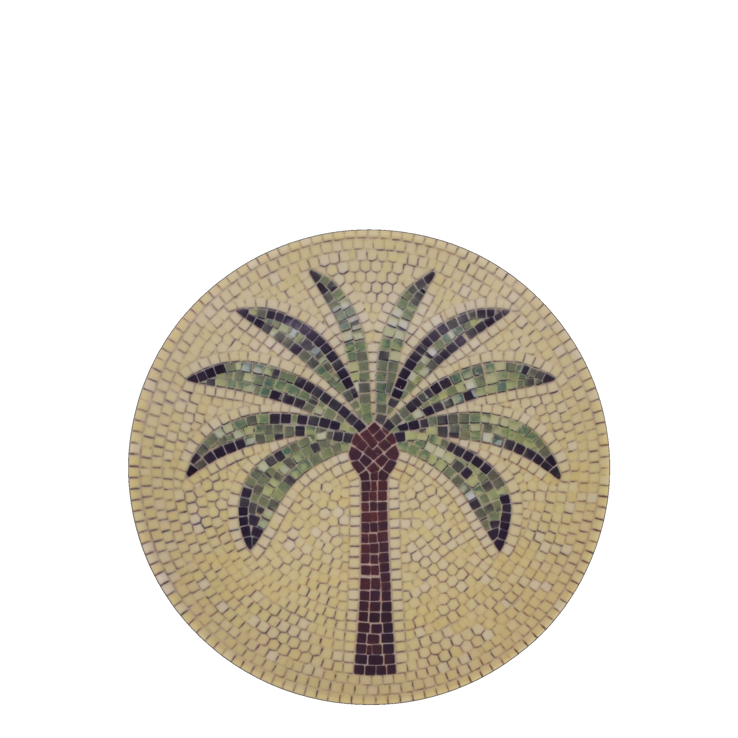 Mediterranes Mosaik Tablett Teller Steingut Chartres Palme