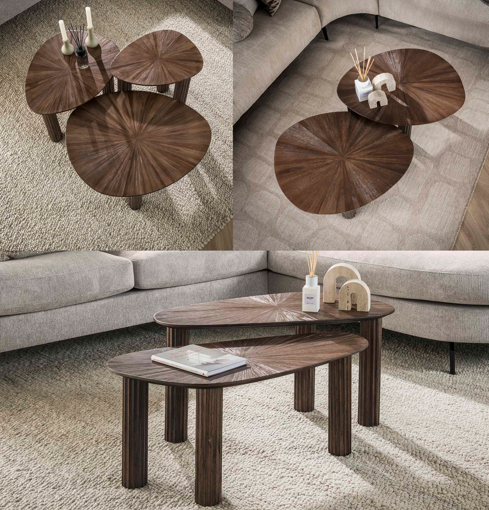 Retro Couchtischsets Maya Teakholz verschiedene Ausführungen