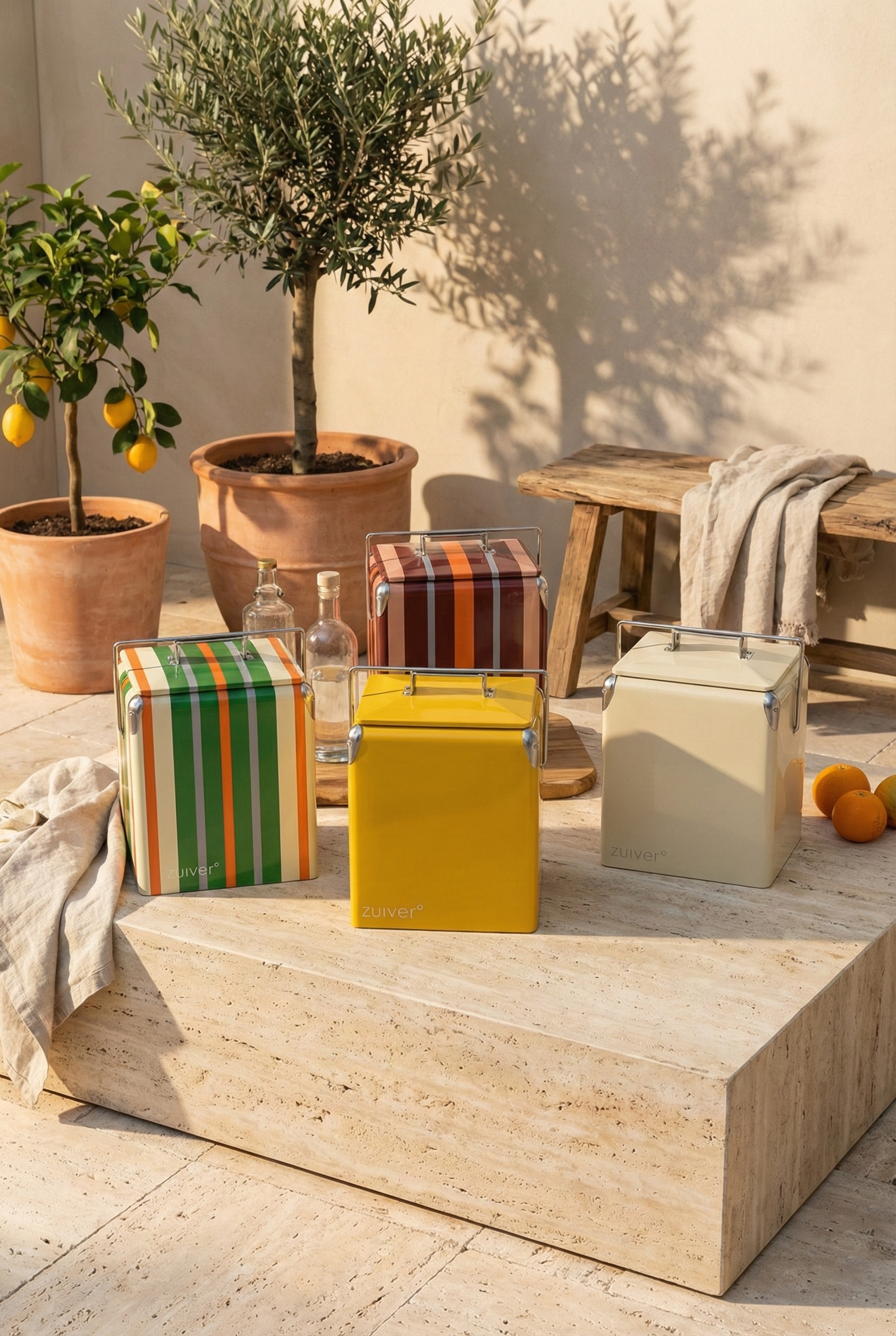 Kühlbox Kühlbehälter Cooler Be Wine mit Flaschenöffner Cream