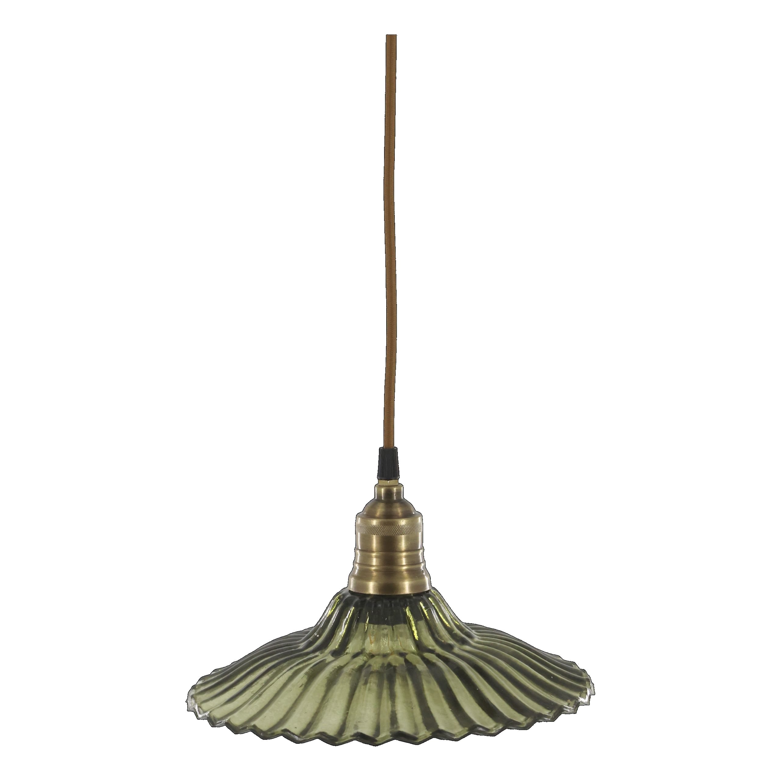 Vintage Hängelampe Jardin Glas Messingfassung Modell 3 Grün Vintage Hängelampe Jardin Glas Messingfassung Modell 3 Grün