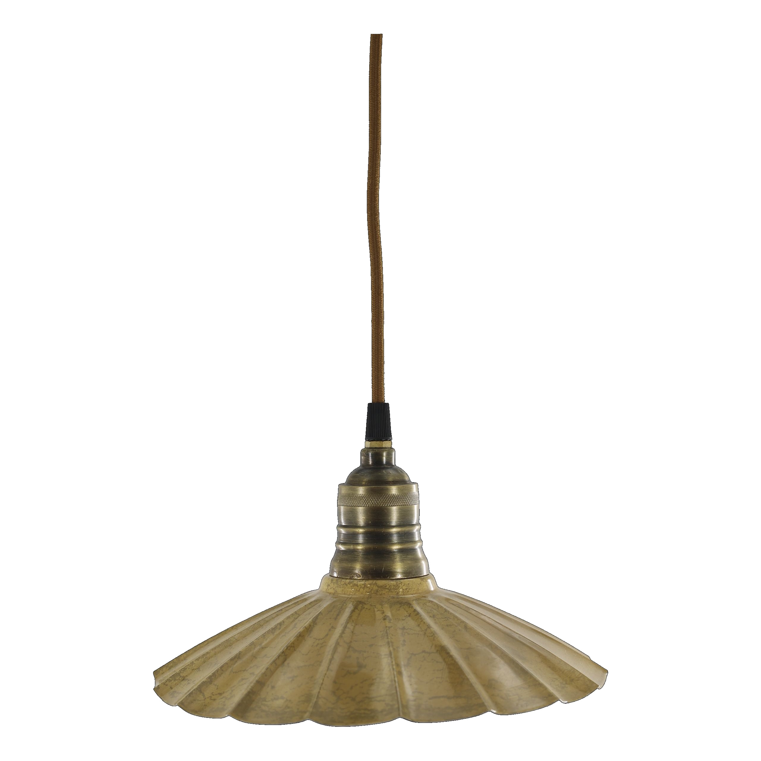 Vintage Hängelampe Lunel Emaille Mellow Messingfassung Modell 2