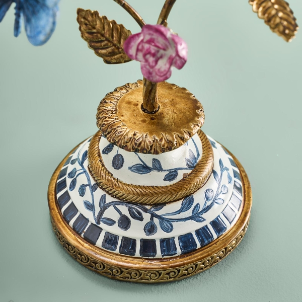 Vintage Kerzenständer Schmetterlinge Bunt