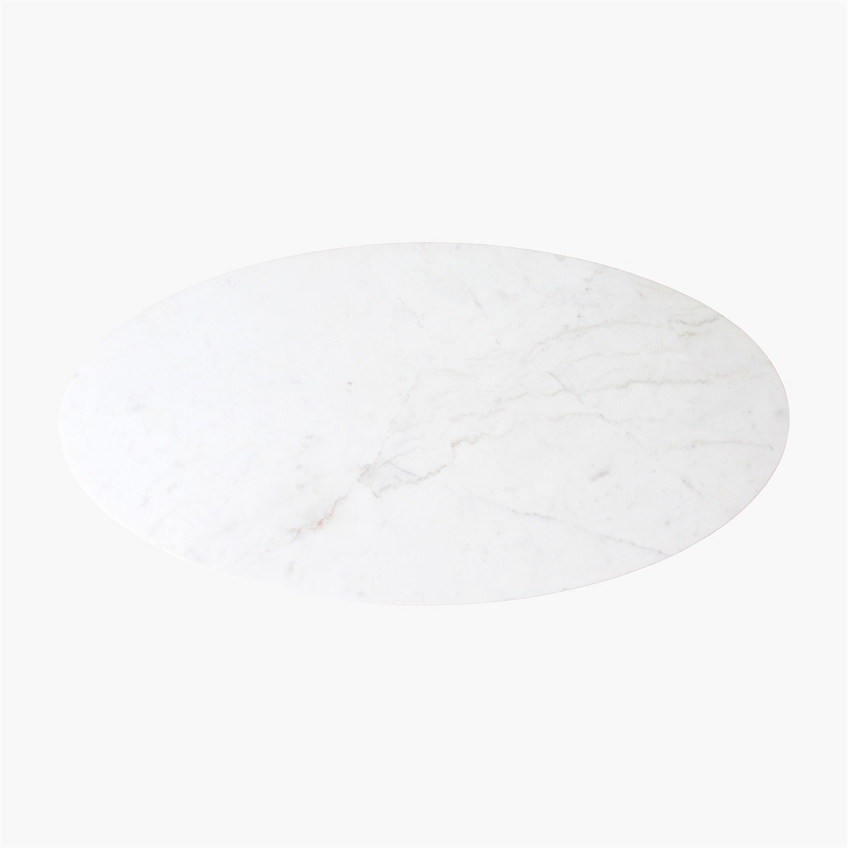 Retro Couchtisch Marble Marmor Holz oval Weiß