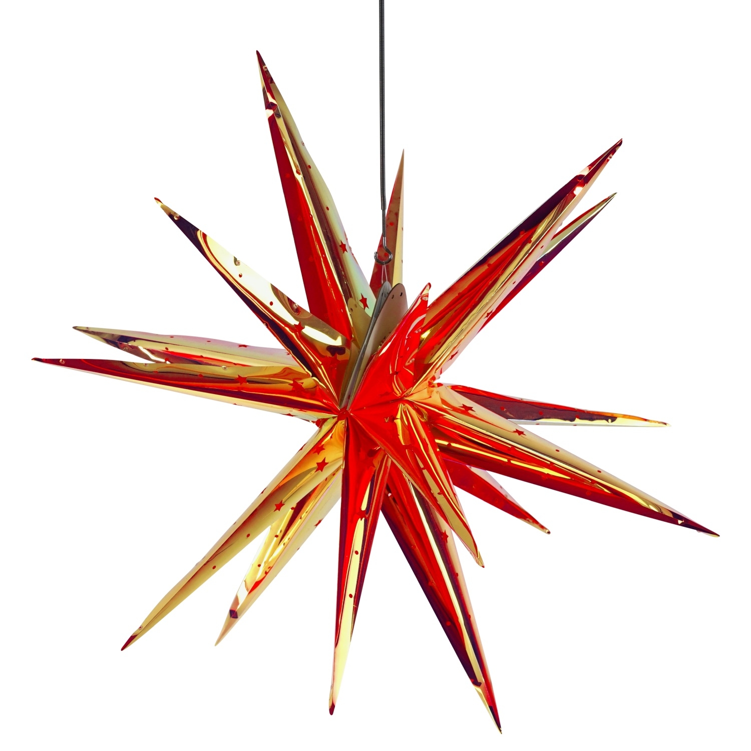 LED-Hängesterne 18 Spitzen inklusive Fernbedienung, Timer- und Dimmfunktion Rot