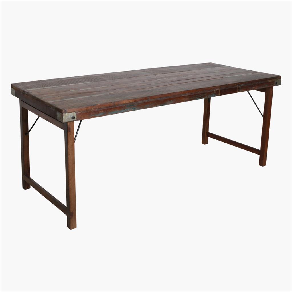taow00094dxl_1 Esstisch Outdoortisch 190/80 cm Markttisch Vintage Klapptisch Braun