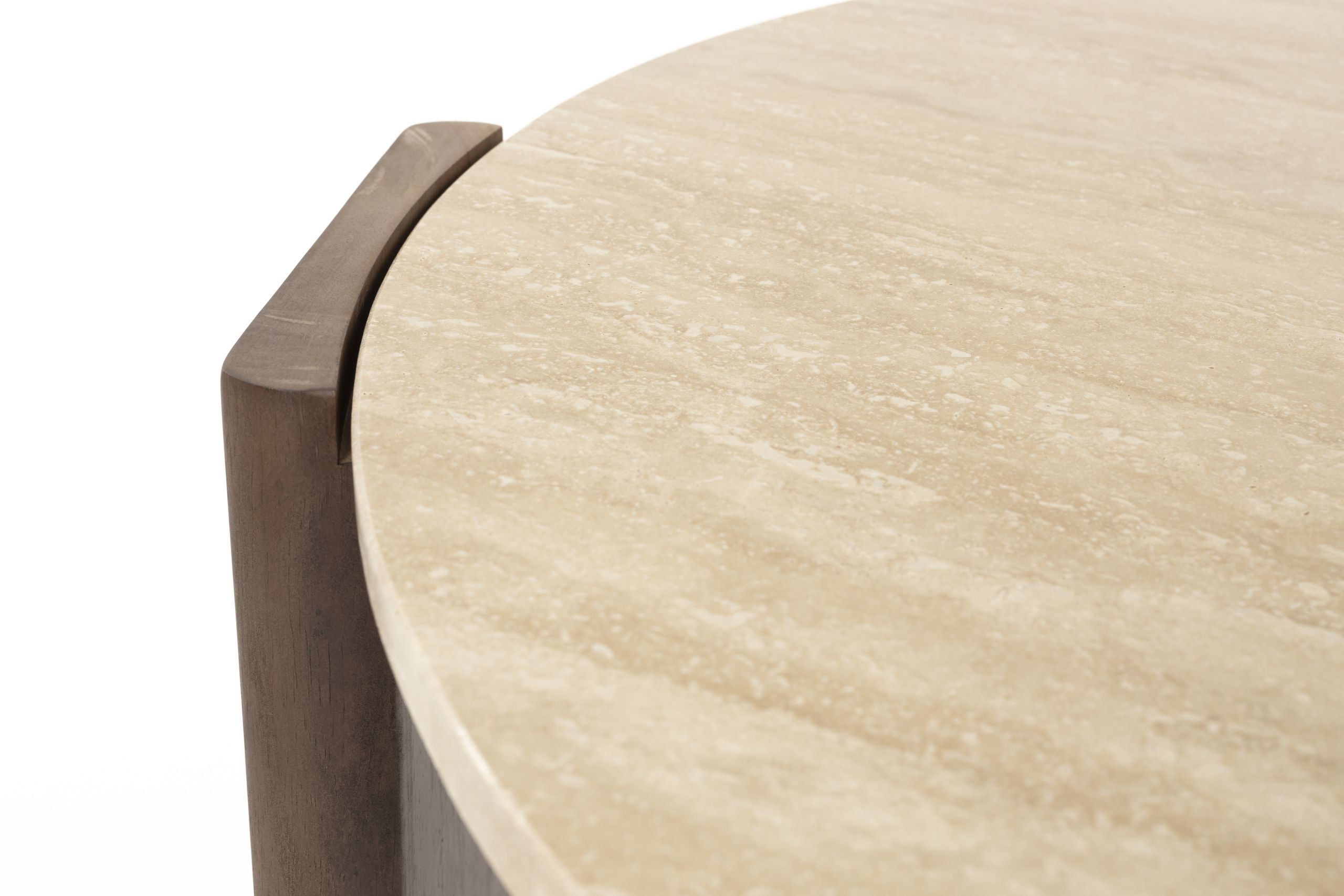 Retro Couchtisch Beistelltisch Valcour Travertin Holz