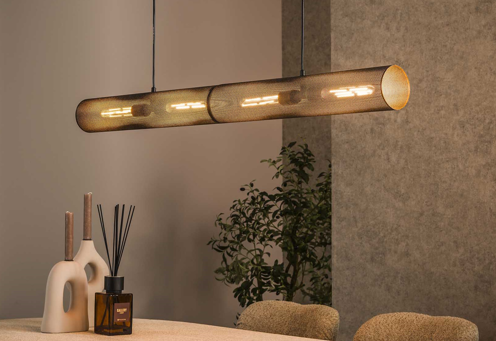 Industrial Hängelampe Tube Lochstahl 120 cm Industrial Hängelampe Tube Lochstahl 120 cm