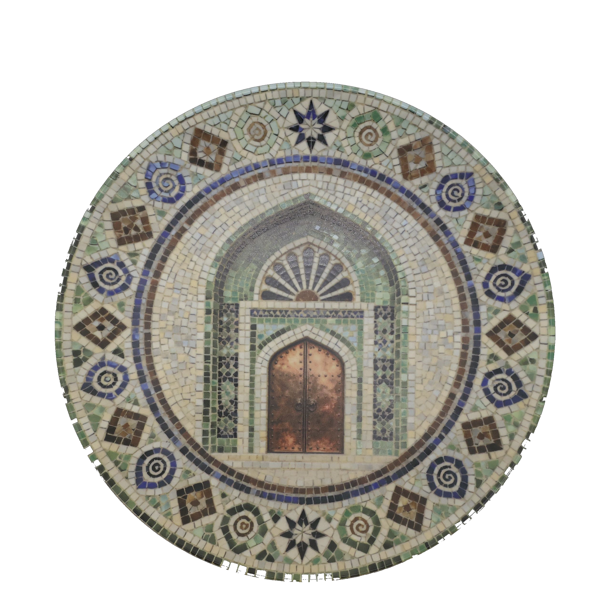 Mediterranes Mosaik Tablett Teller Steingut Chartres Marokkanisches Tor